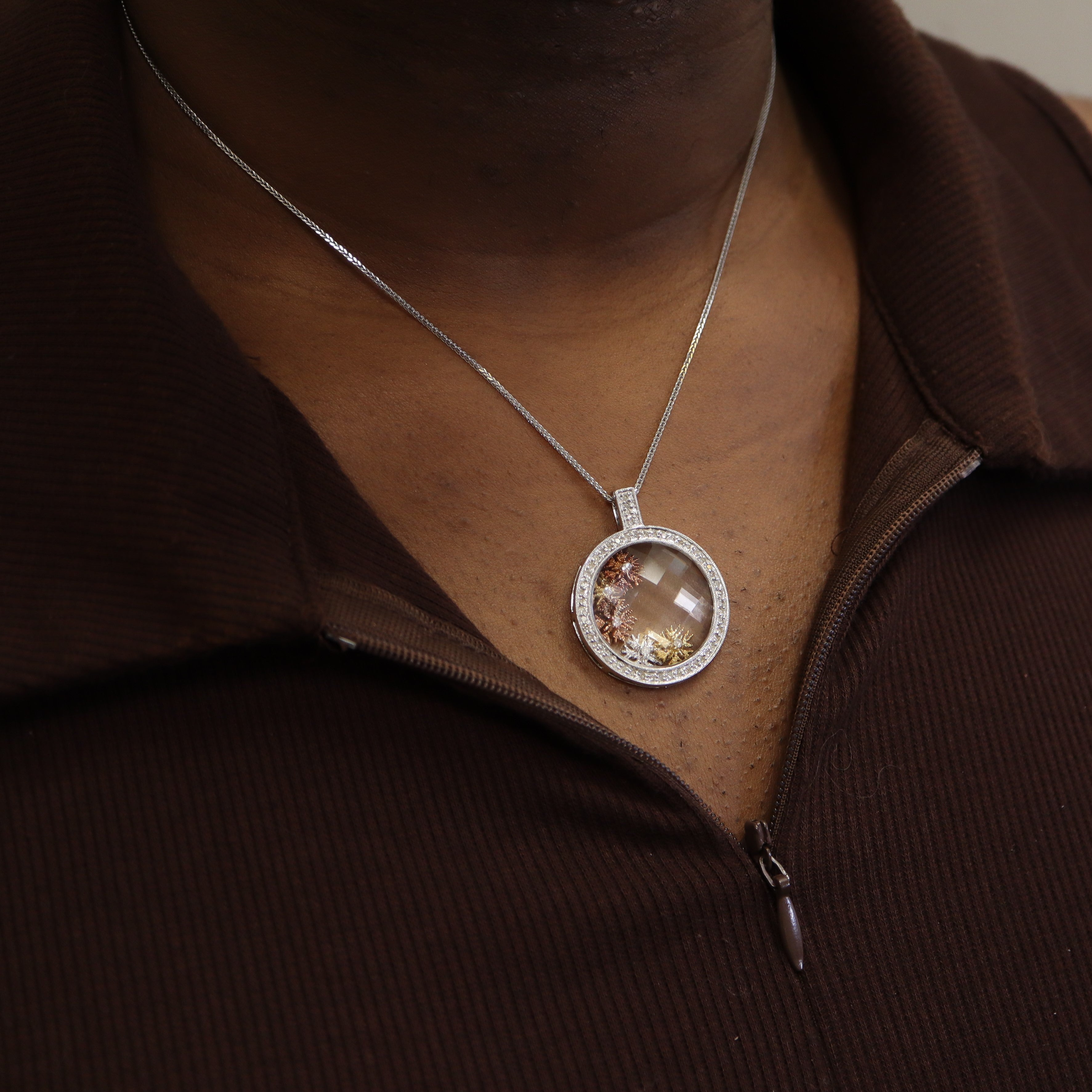 Diamond Snowflake Capsule Necklace | 0.40ctw | 18" |