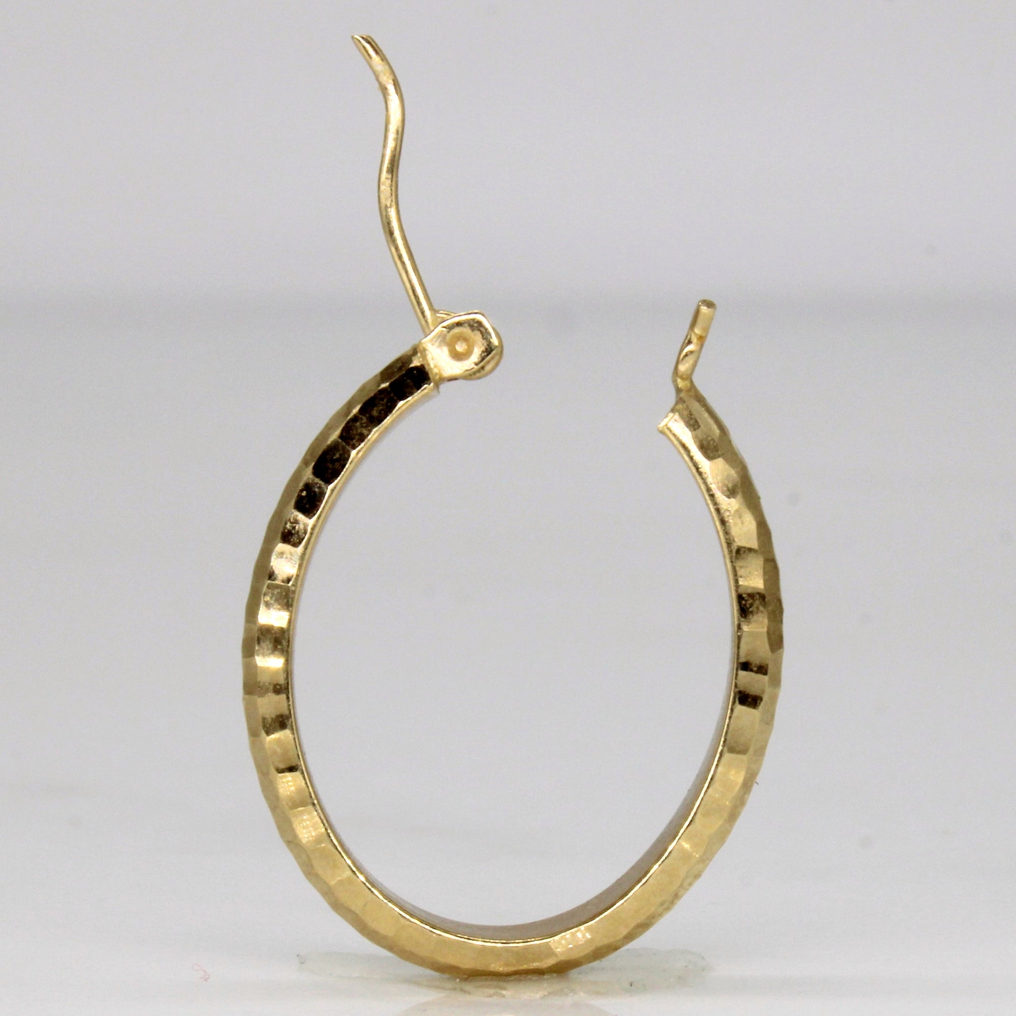 14k Yellow Gold Oval Hoop Earrings