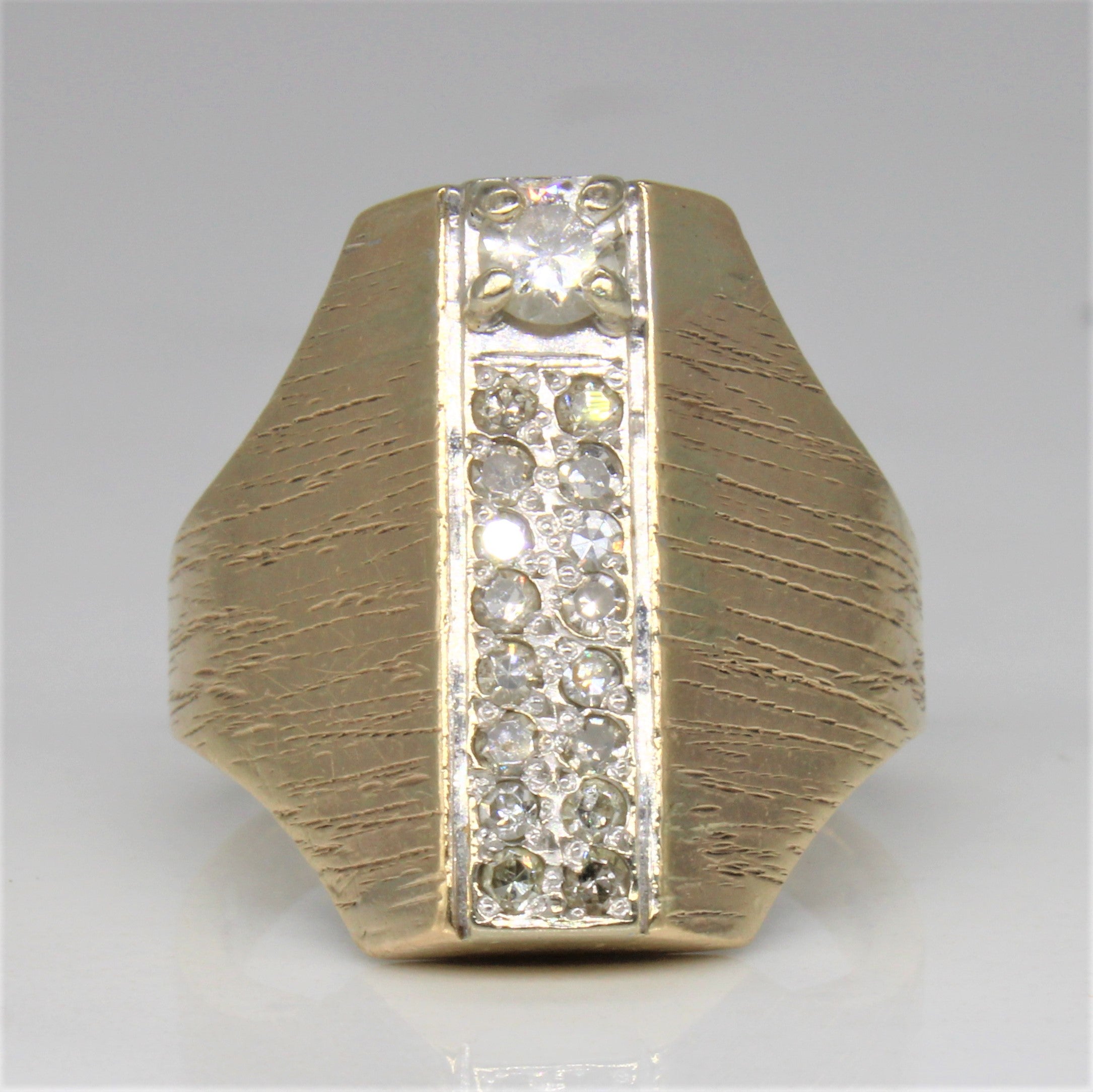 Etched Diamond Bar Ring | 0.41ctw | SZ 7 |