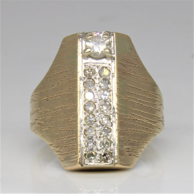 Etched Diamond Bar Ring | 0.41ctw | SZ 7 |