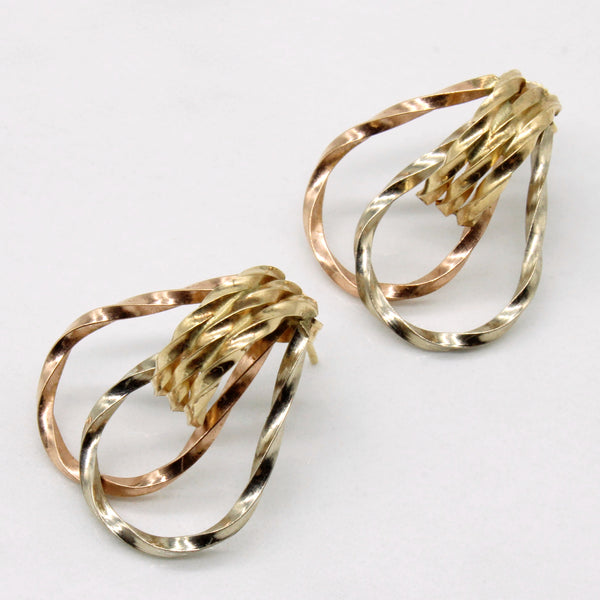 14k Tri-Tone Gold Earrings