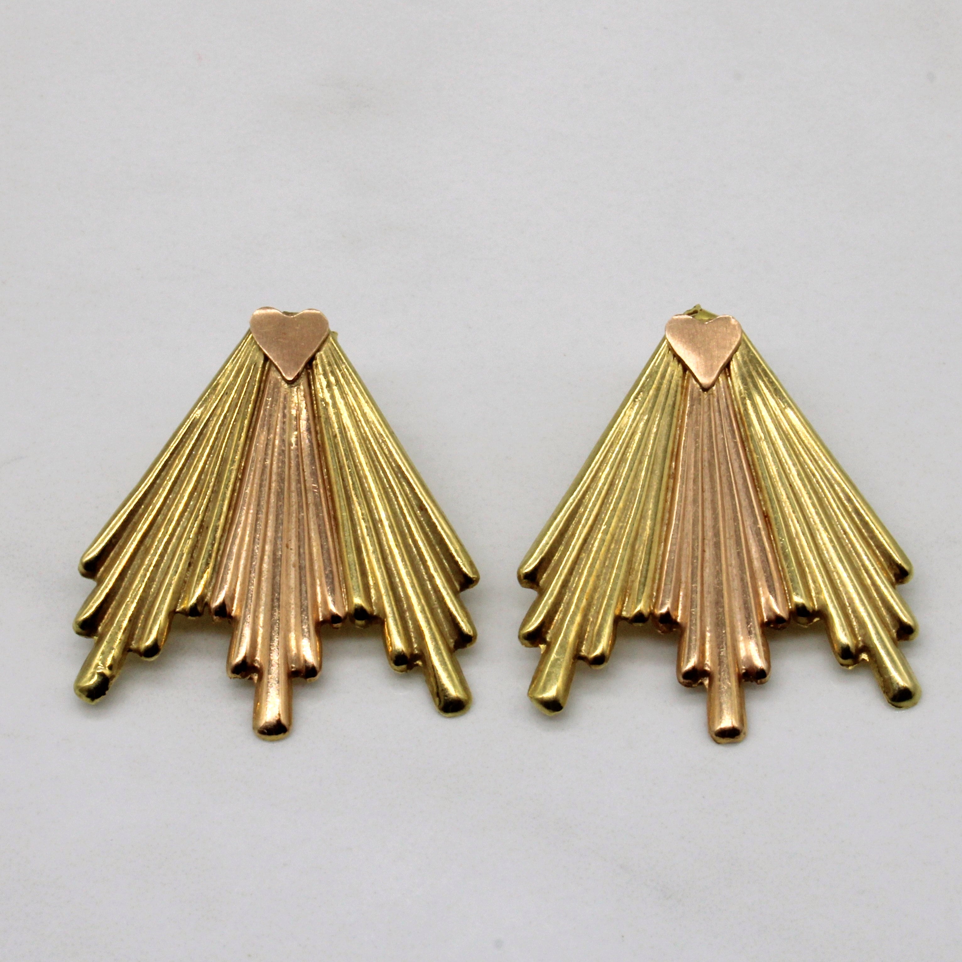 Two Tone Gold Earrings