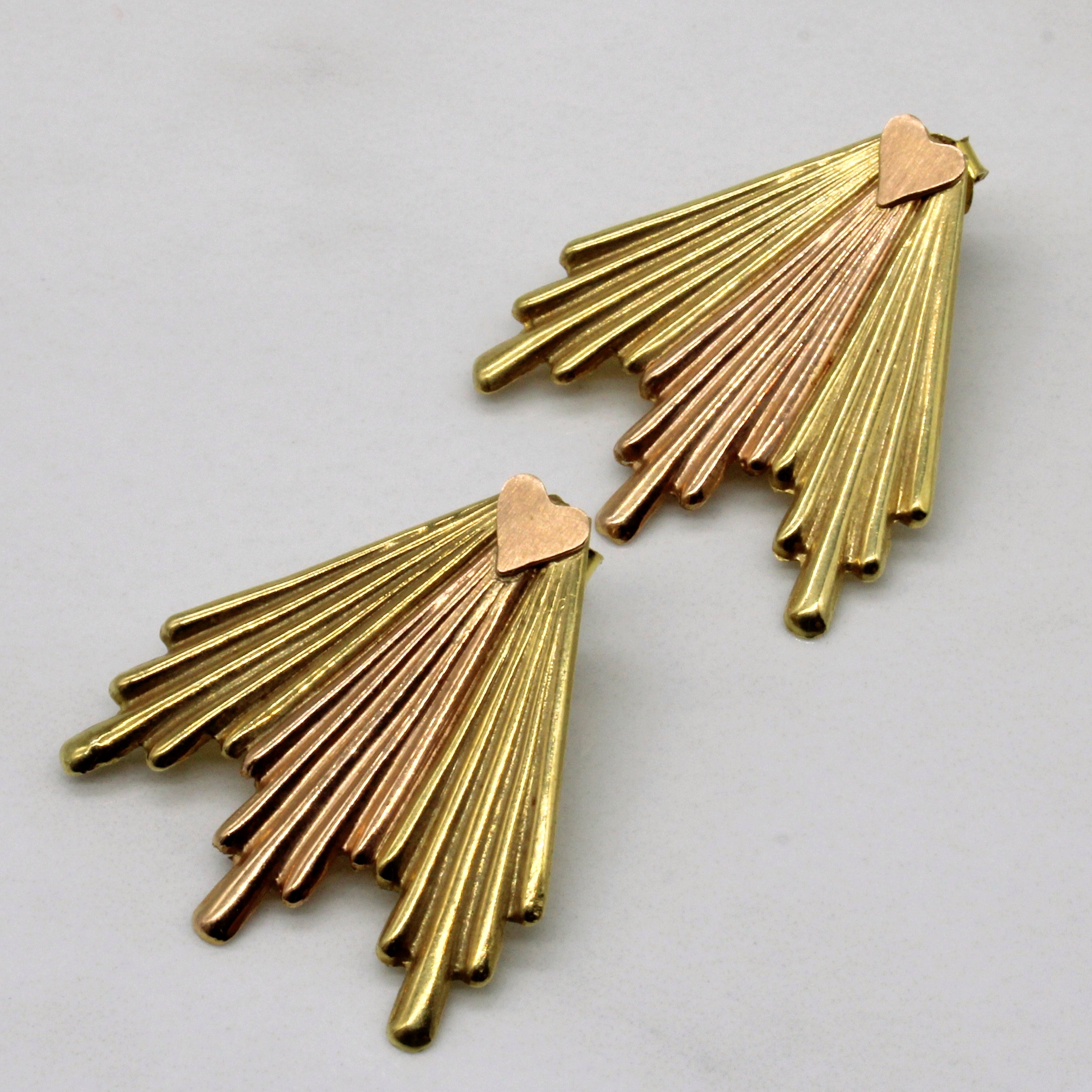 Two Tone Gold Earrings