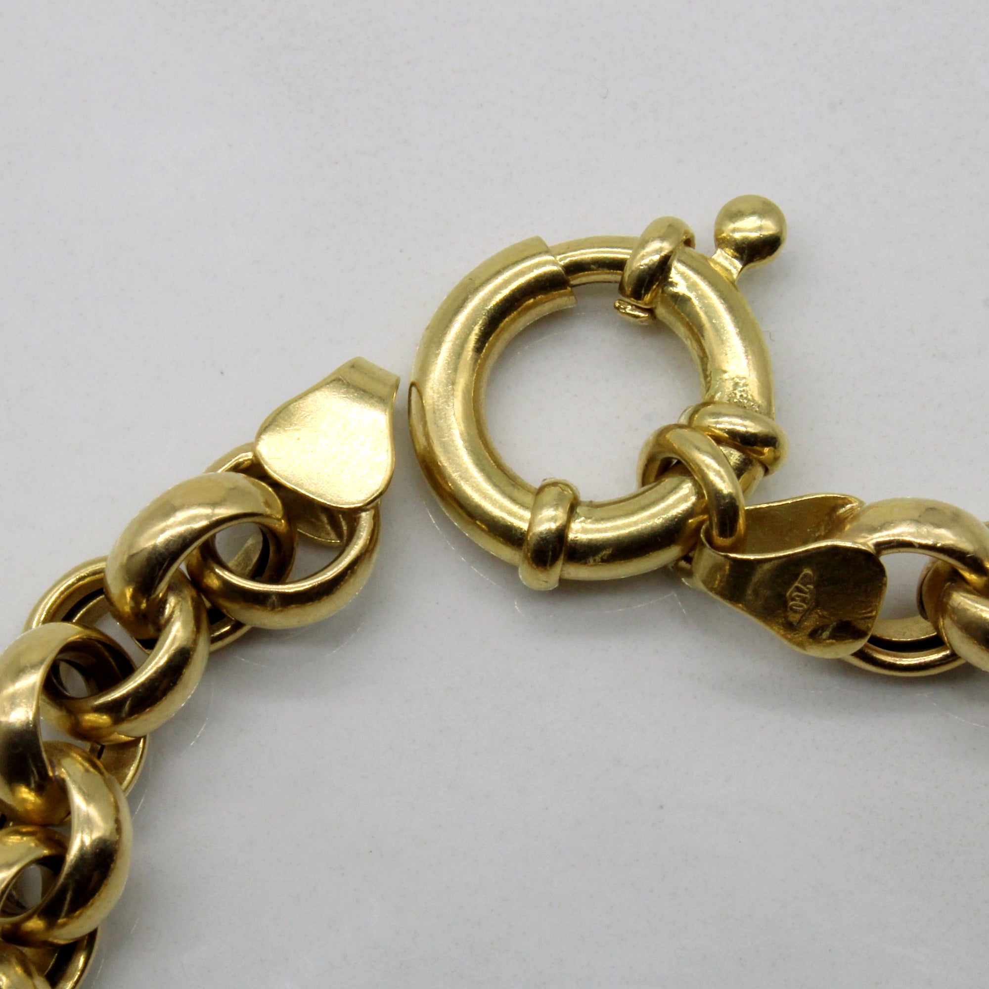 18k Yellow Gold Circle Link Bracelet | 7