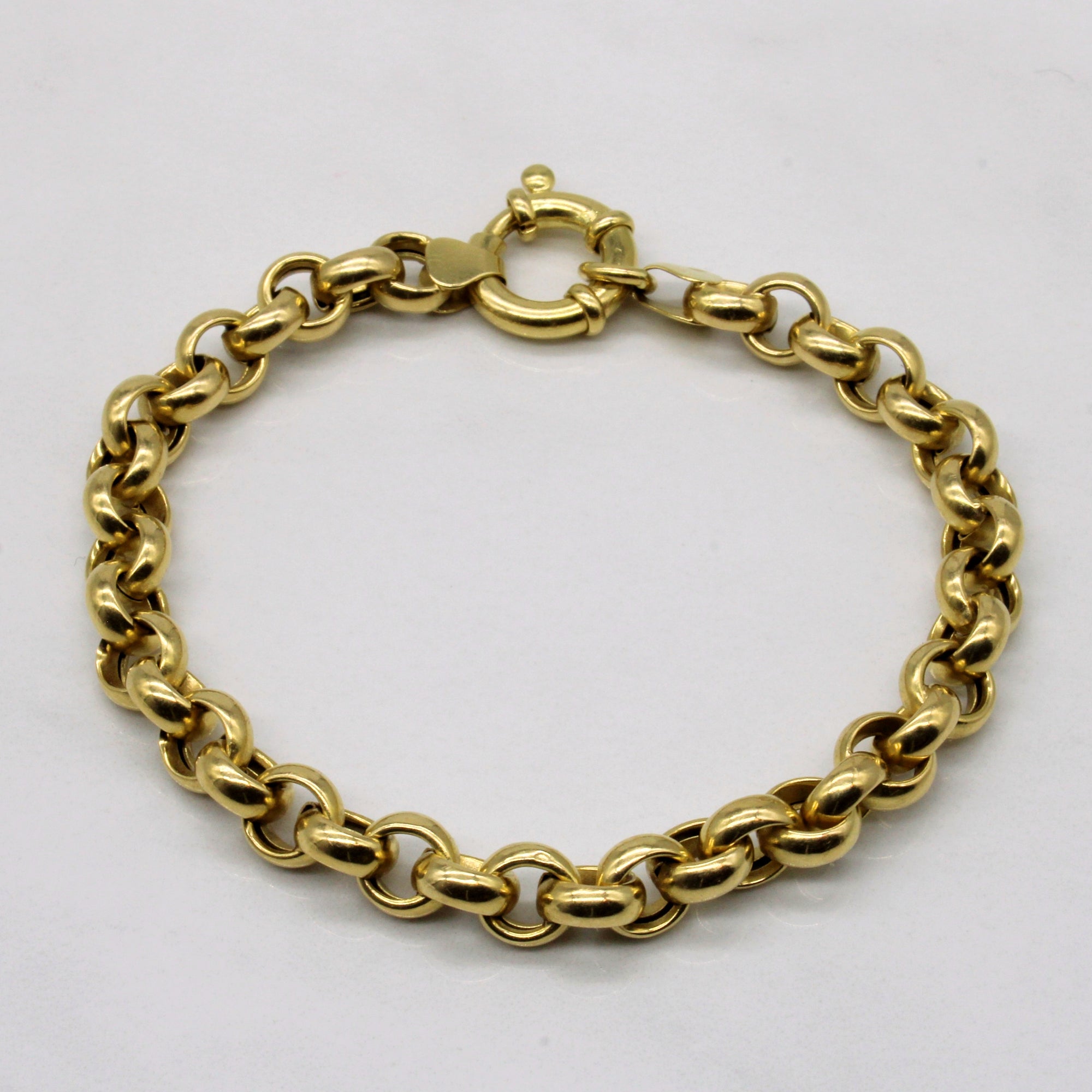 18k Yellow Gold Circle Link Bracelet | 7