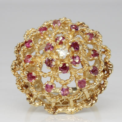 High Set Ruby & Diamond Ring | 0.59ctw, 0.03ct | SZ 5.75 |