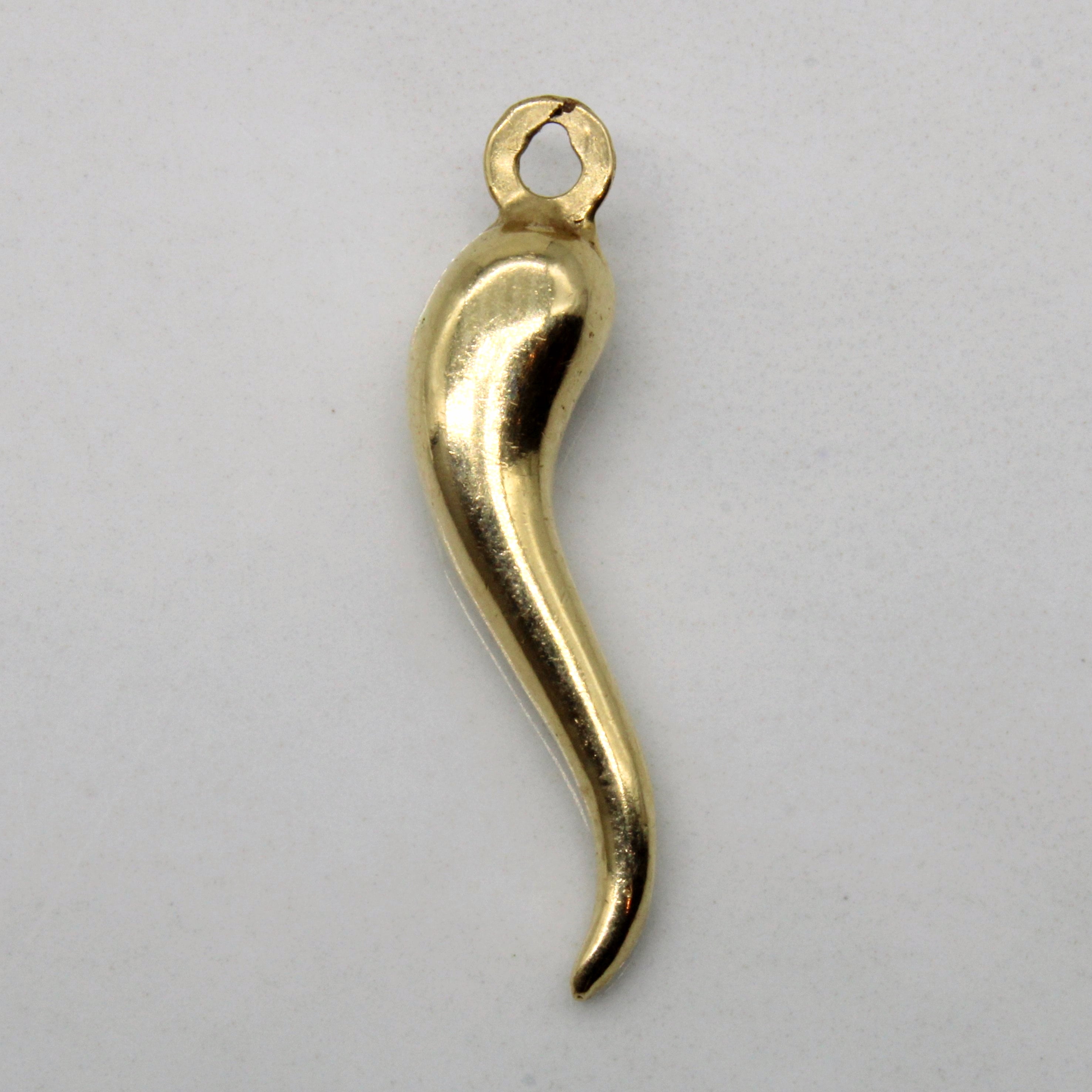 10k Yellow Gold Horn Pendant