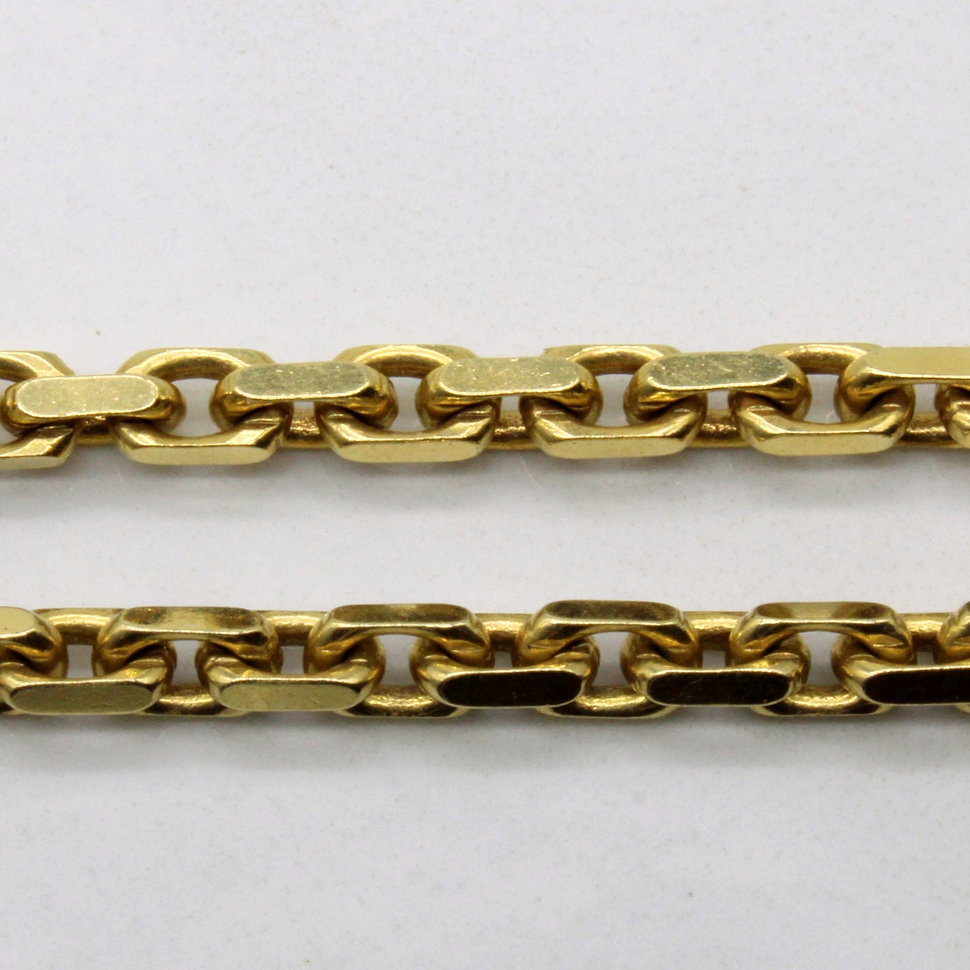 14k Yellow Gold Rectangular Link Chain | 22