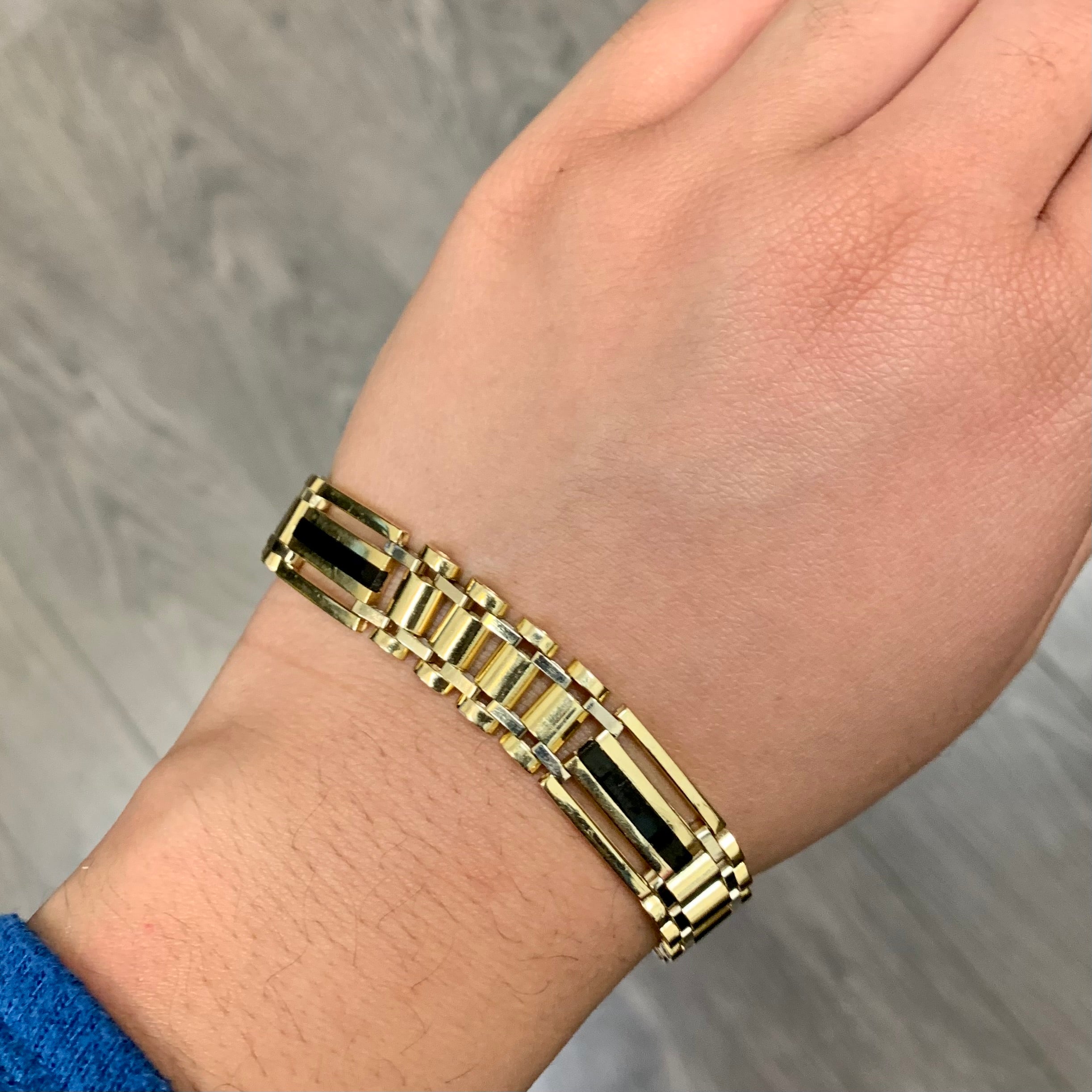 Black Onyx Watch Strap Style Bracelet | 2.80ctw |