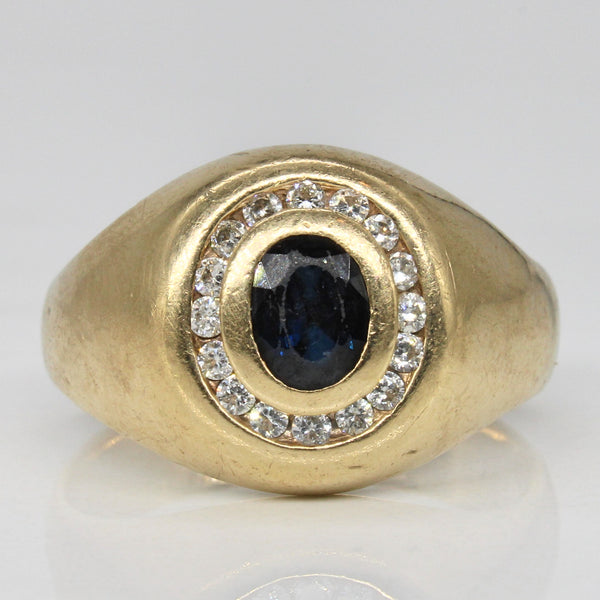Sapphire & Channel Diamond Halo Ring | 0.93ct, 0.29ctw | SZ 10.75 |