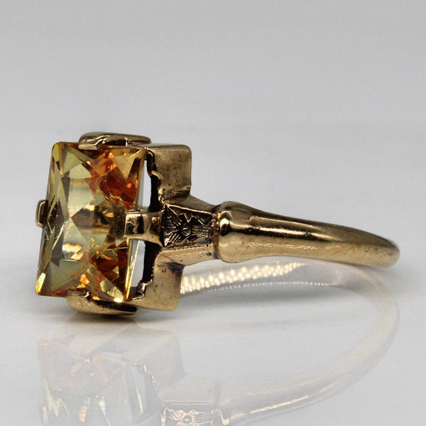 Synthetic Yellow Sapphire Cocktail Ring | 3.05ct | SZ 7.75 |