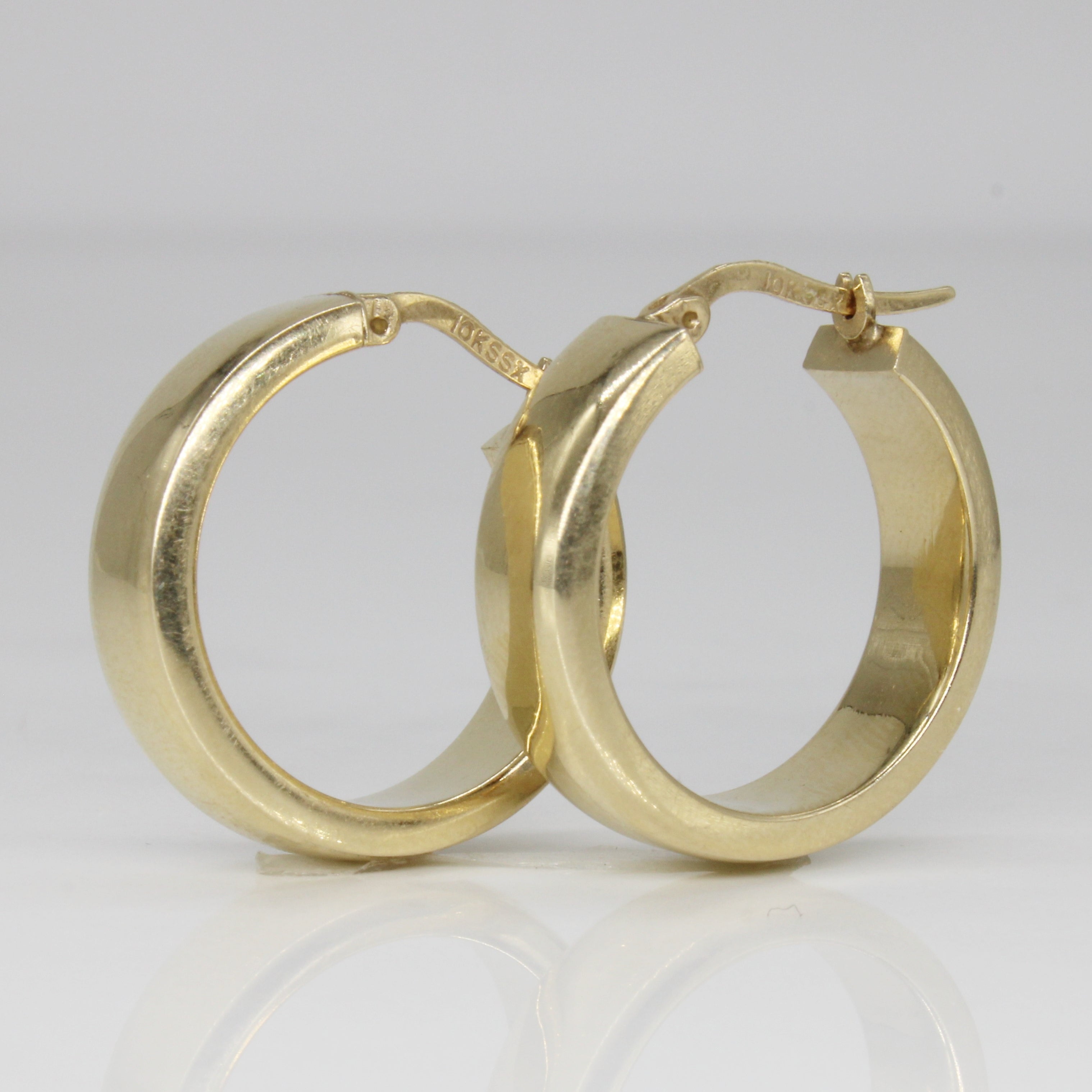 10k Yellow Gold Flat Hoops |