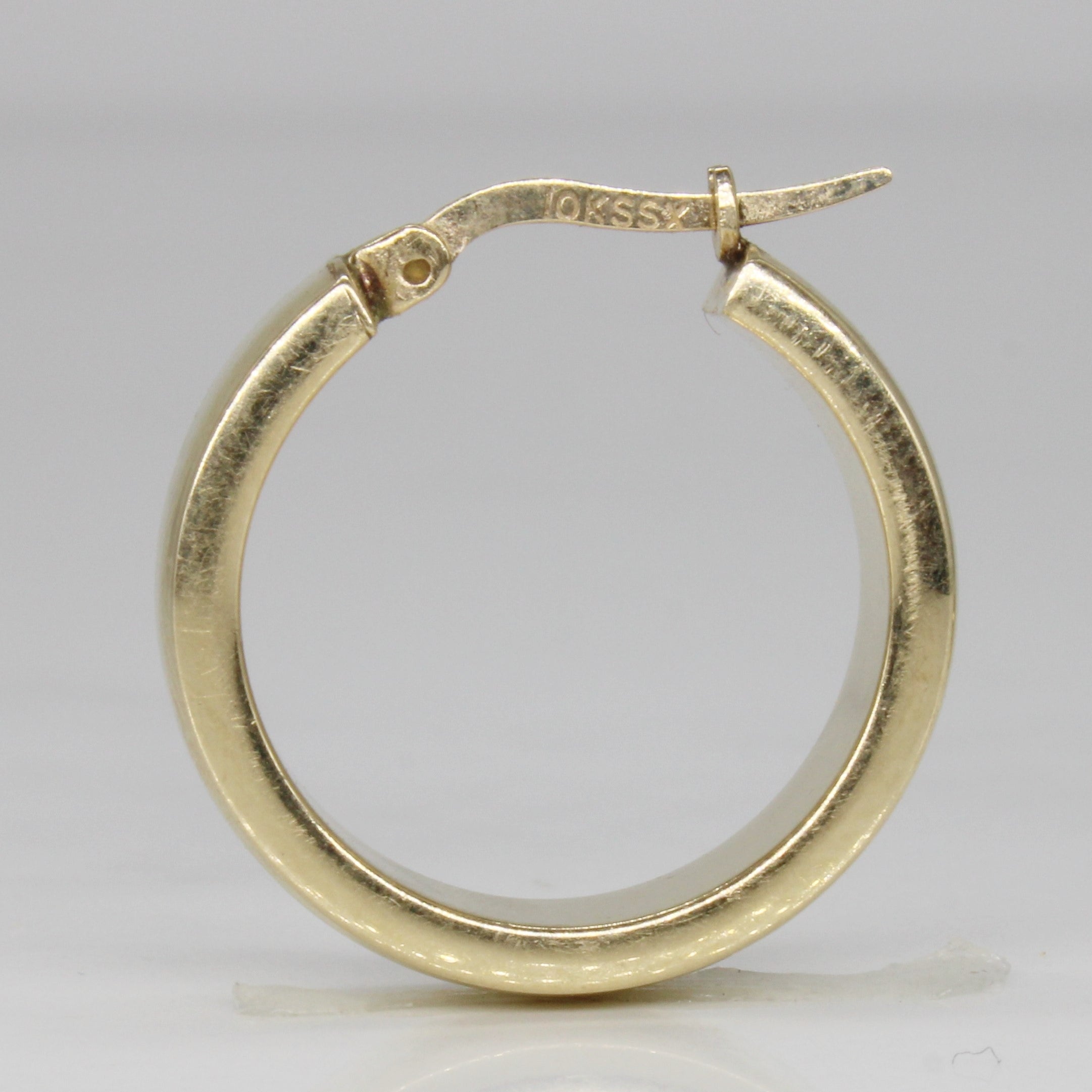 10k Yellow Gold Flat Hoops |