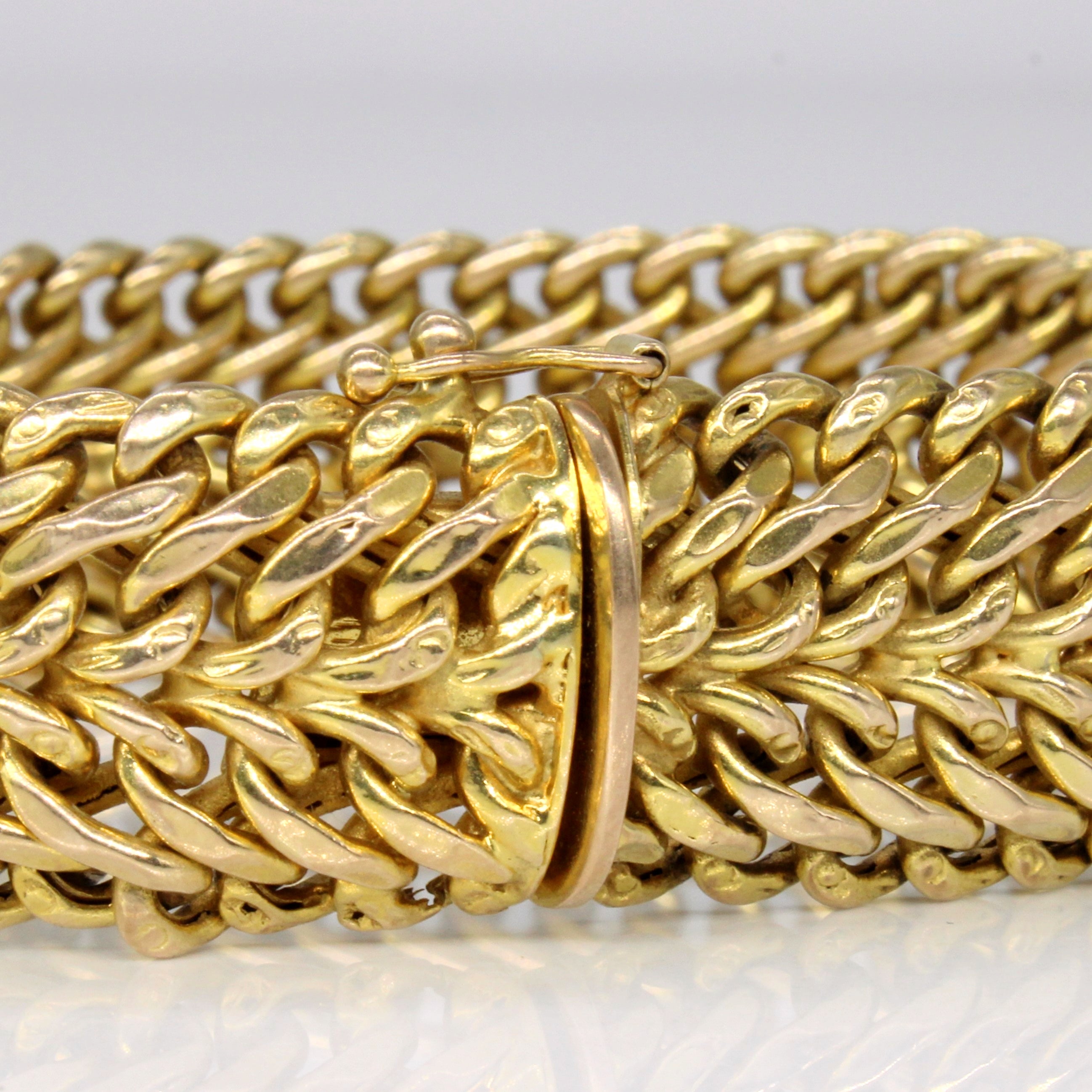 10k Yellow Gold Modified Curb Link Bracelet | 7" |