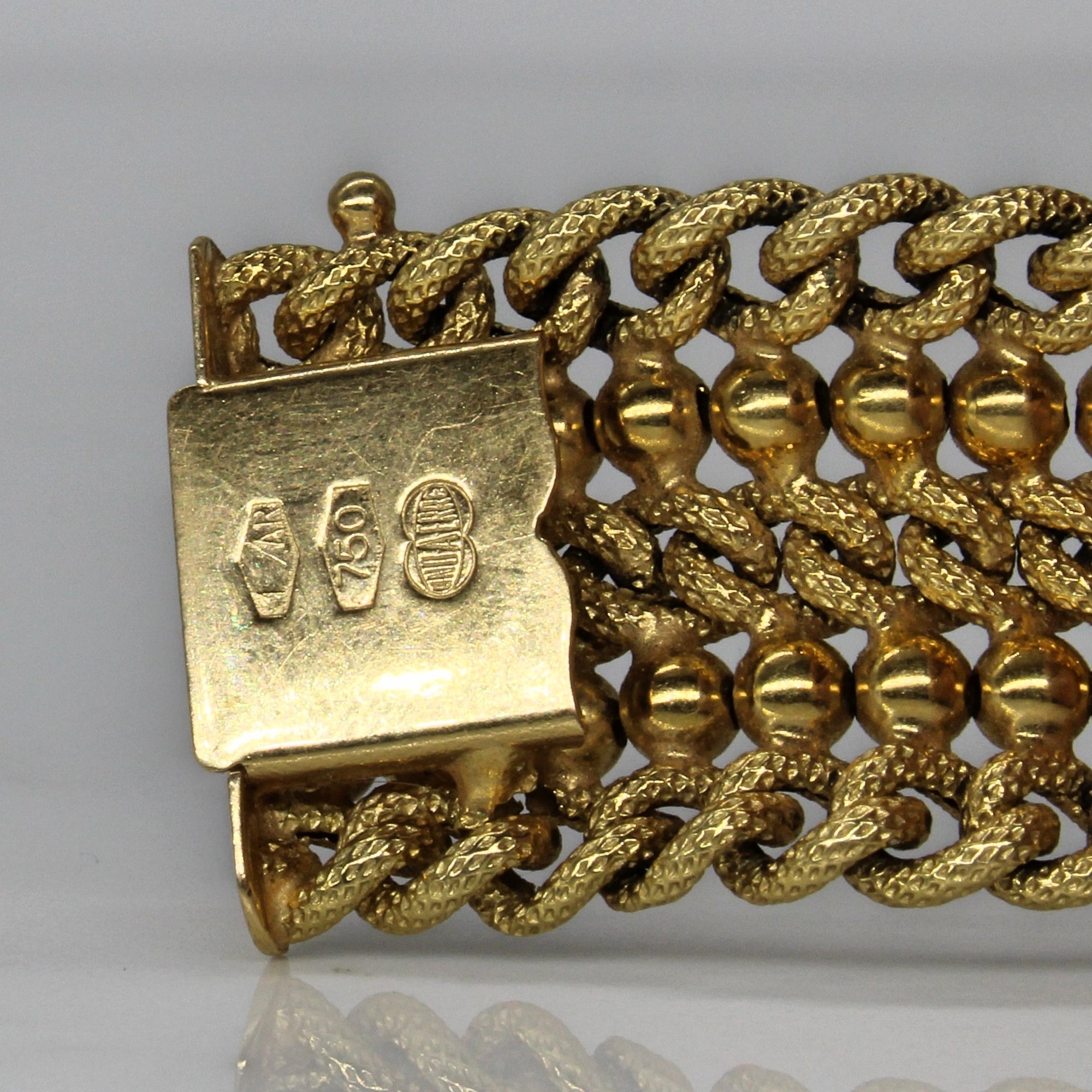 18k Yellow Gold Woven Link Bracelet | 7.25