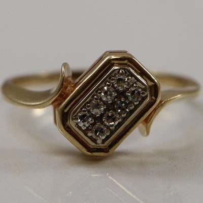 Diamond Grid Bypass Ring | 0.08ctw | SZ 7 |