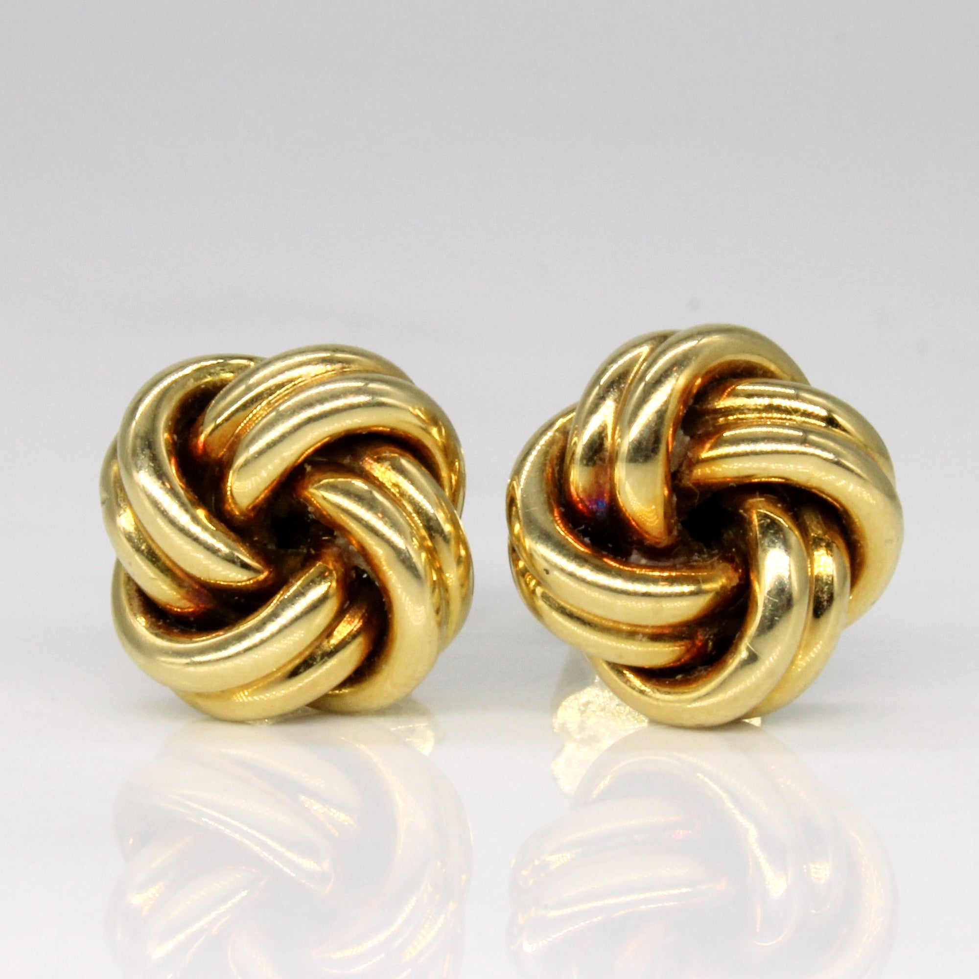 Yellow gold knot earrings Clearance