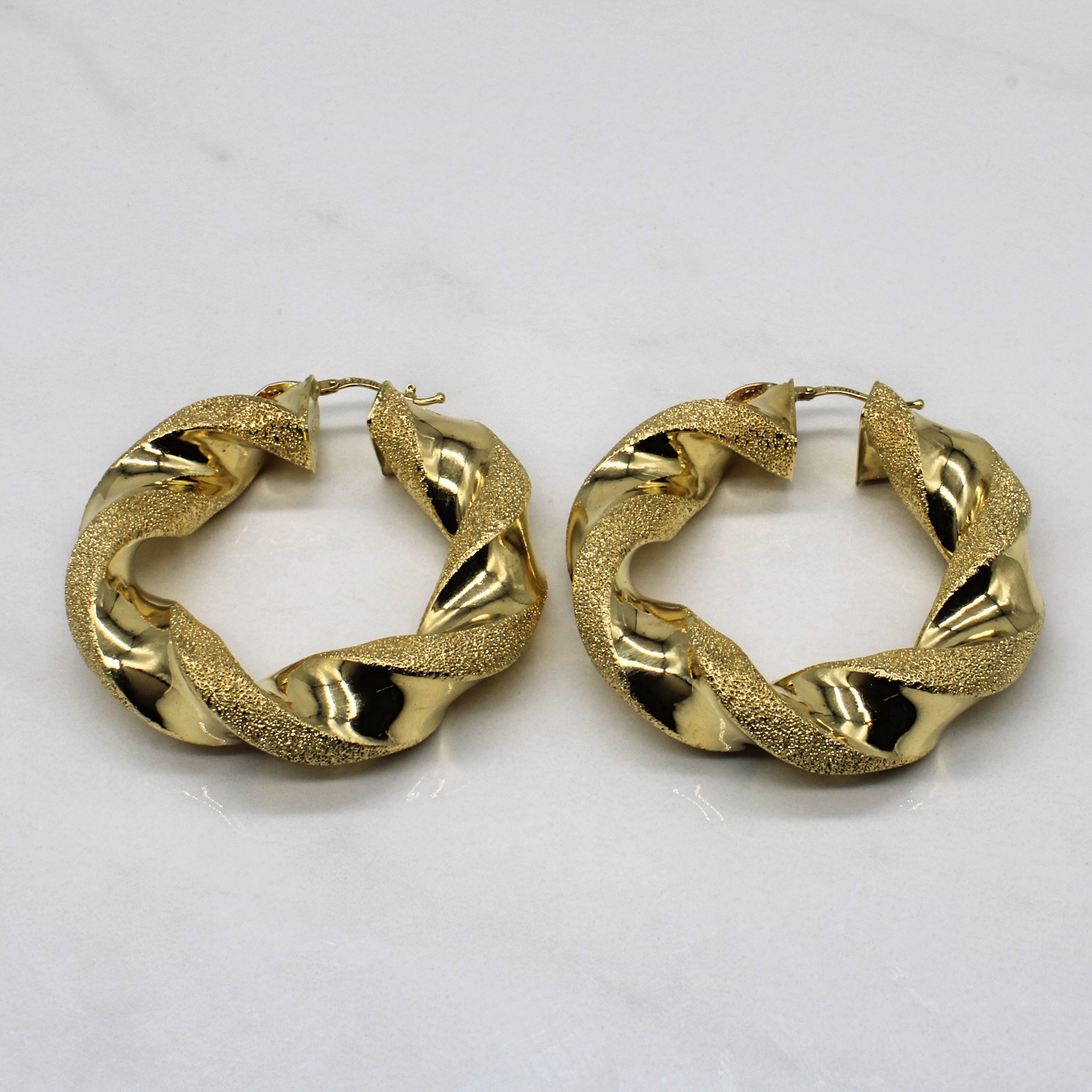 Large Twisted Hoop Earrings |