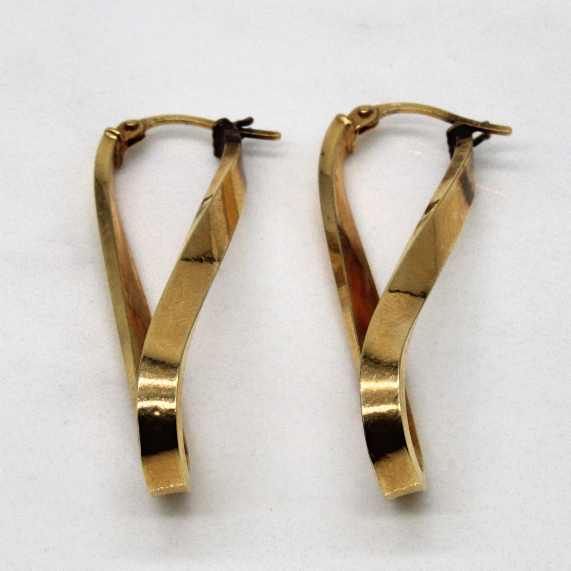 10k Yellow Gold Infinity Hoop Earrings |