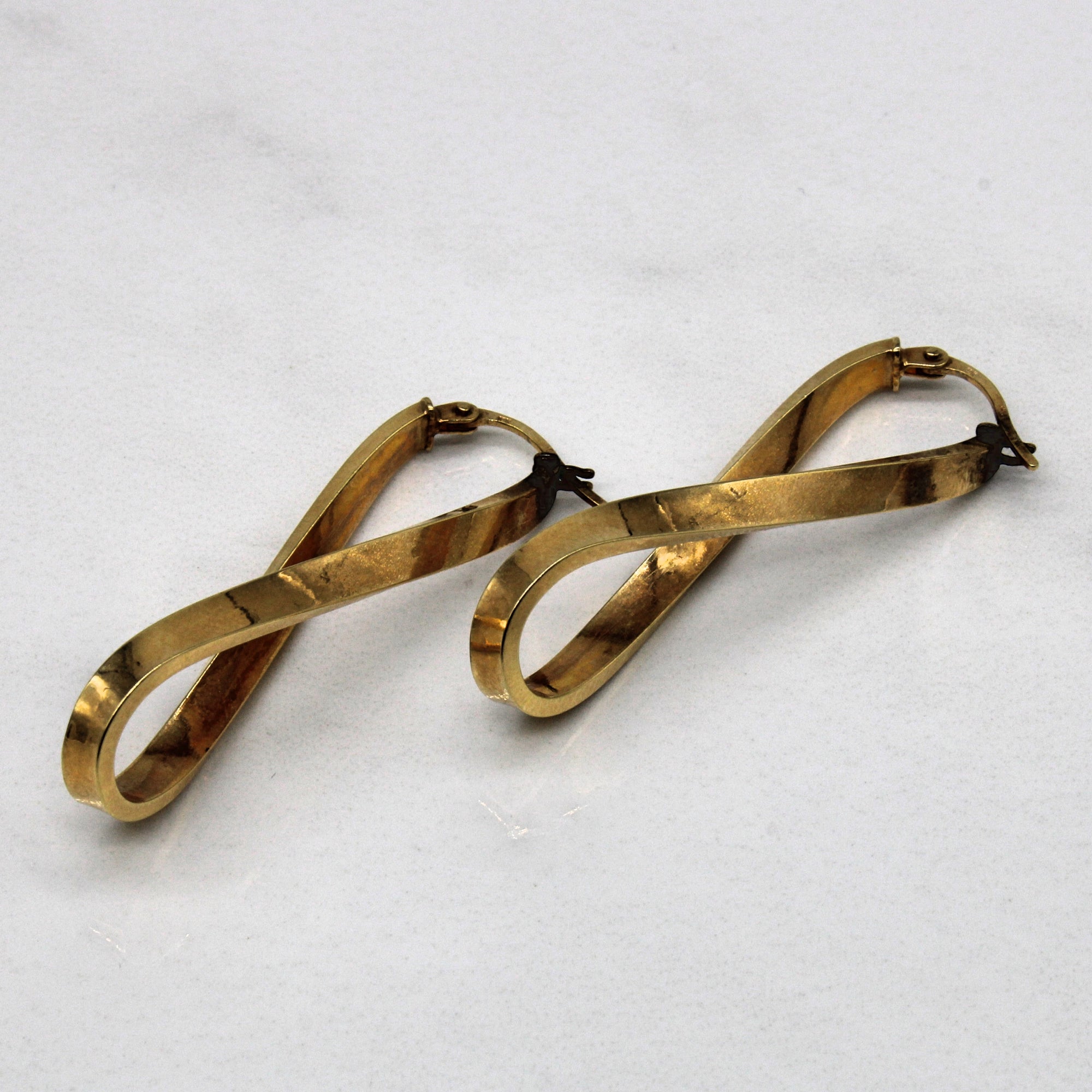 10k Yellow Gold Infinity Hoop Earrings |
