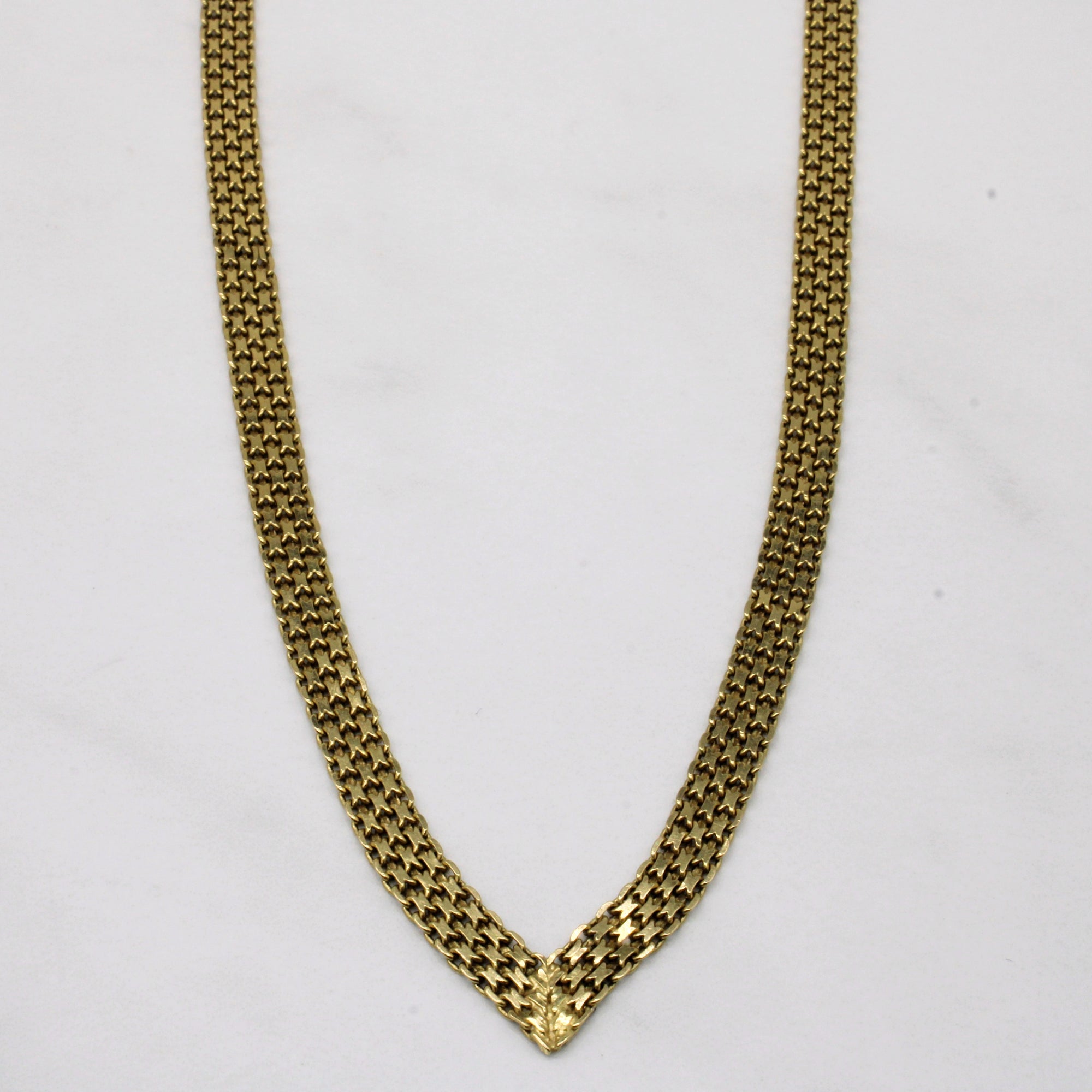 14k Yellow Gold Woven Necklace | 18