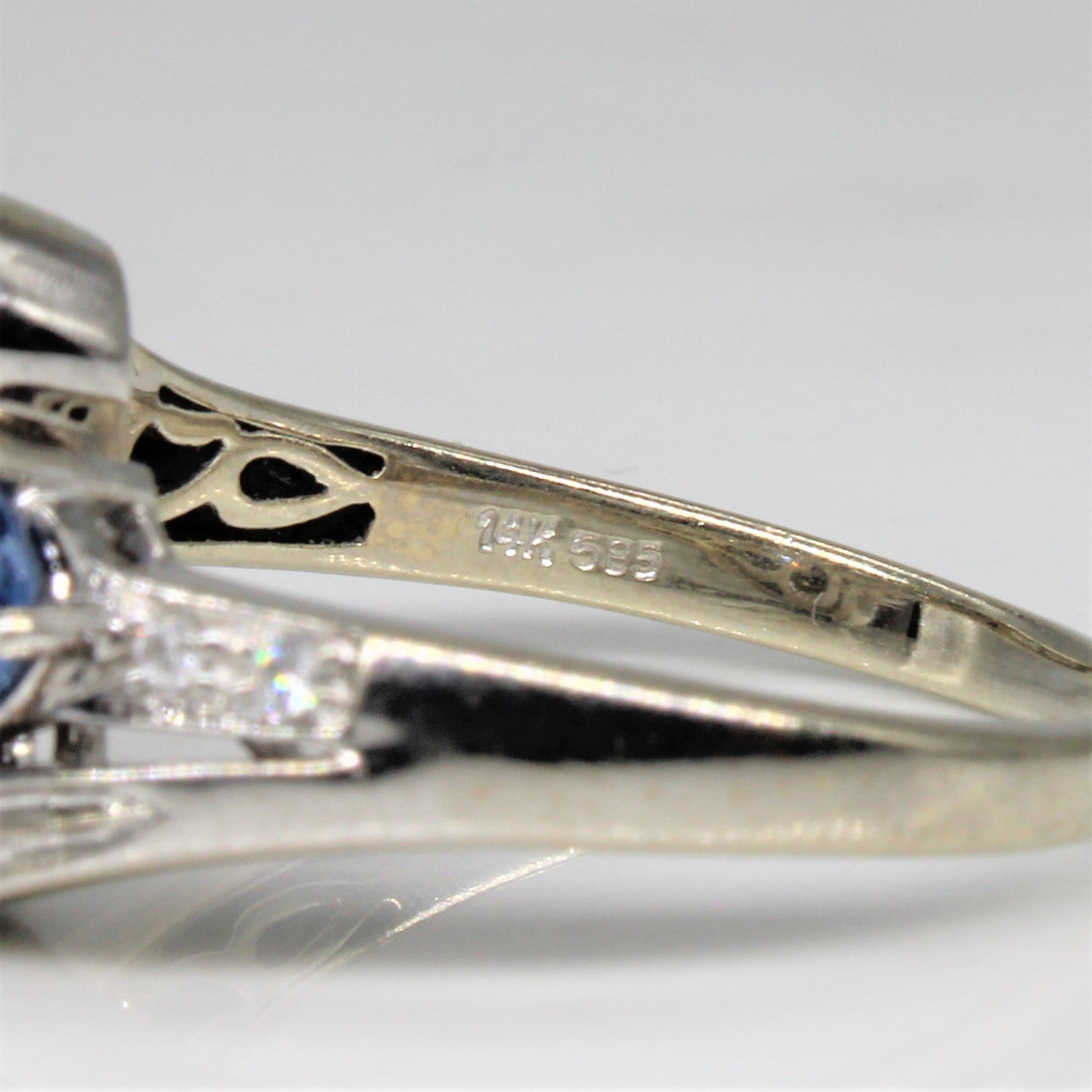 Sapphire & Diamond Bypass Ring | 0.80ctw, 0.09ctw | SZ 8 |