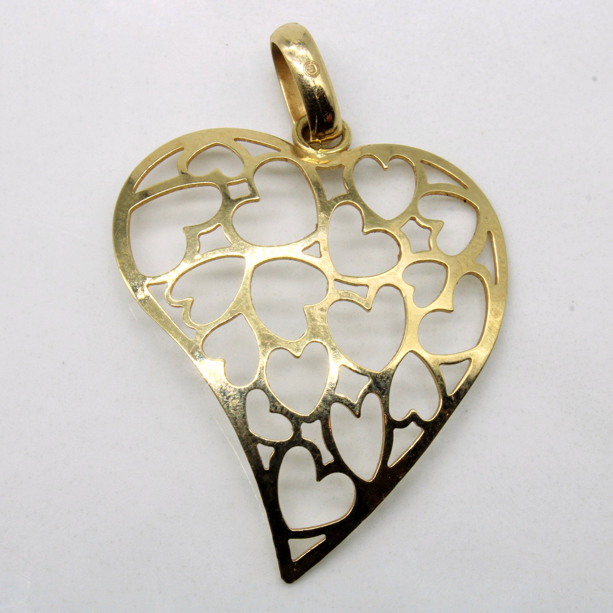 14k Yellow Gold Heart Cutout Pendant