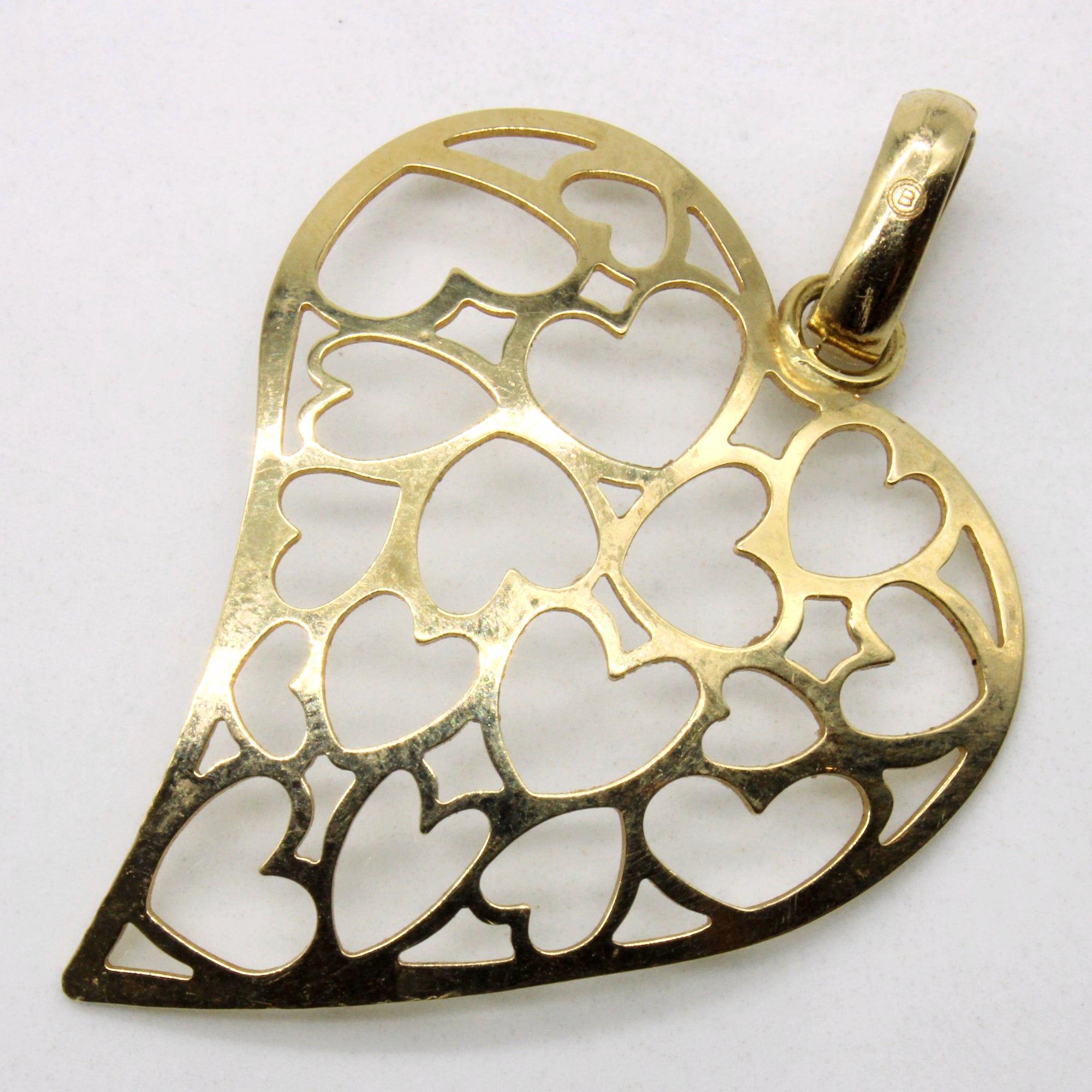 14k Yellow Gold Heart Cutout Pendant