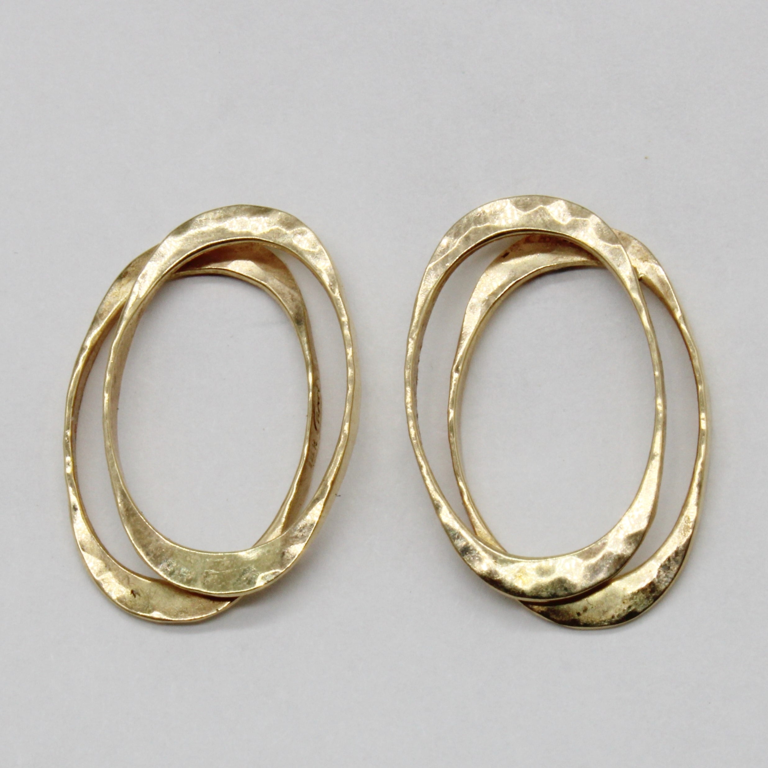 Yellow Gold Layered Stud Earrings |