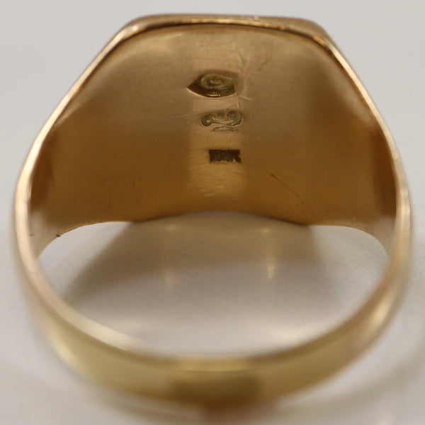 Mid Century Yellow Gold Signet Ring | SZ 10.25 |