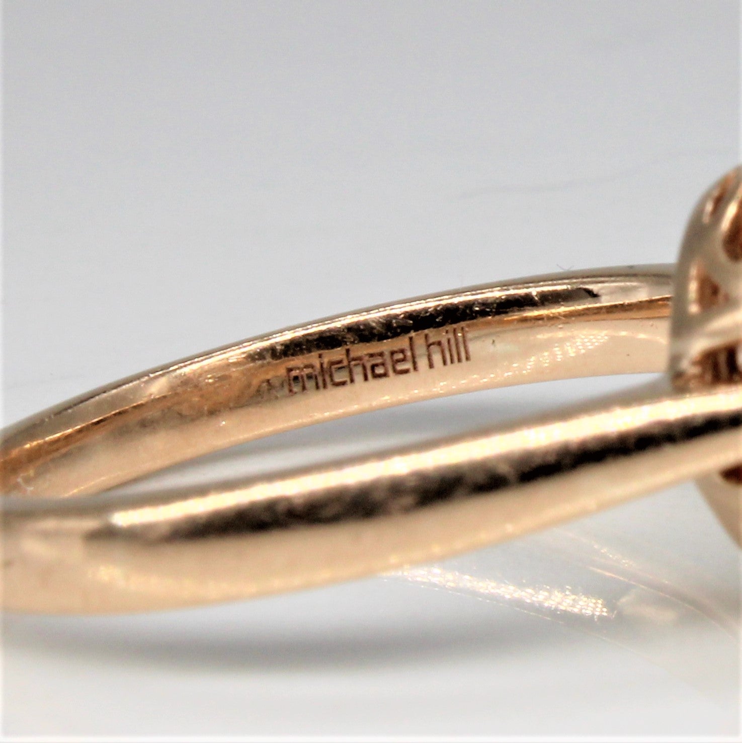 'Michael Hill' Synthetic Peach Sapphire & Diamond Ring | 2.25ct, 0.10ctw | SZ 7.5 |