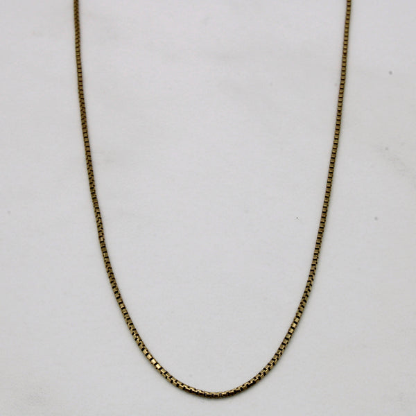 14k Yellow Gold Box Link Chain | 17