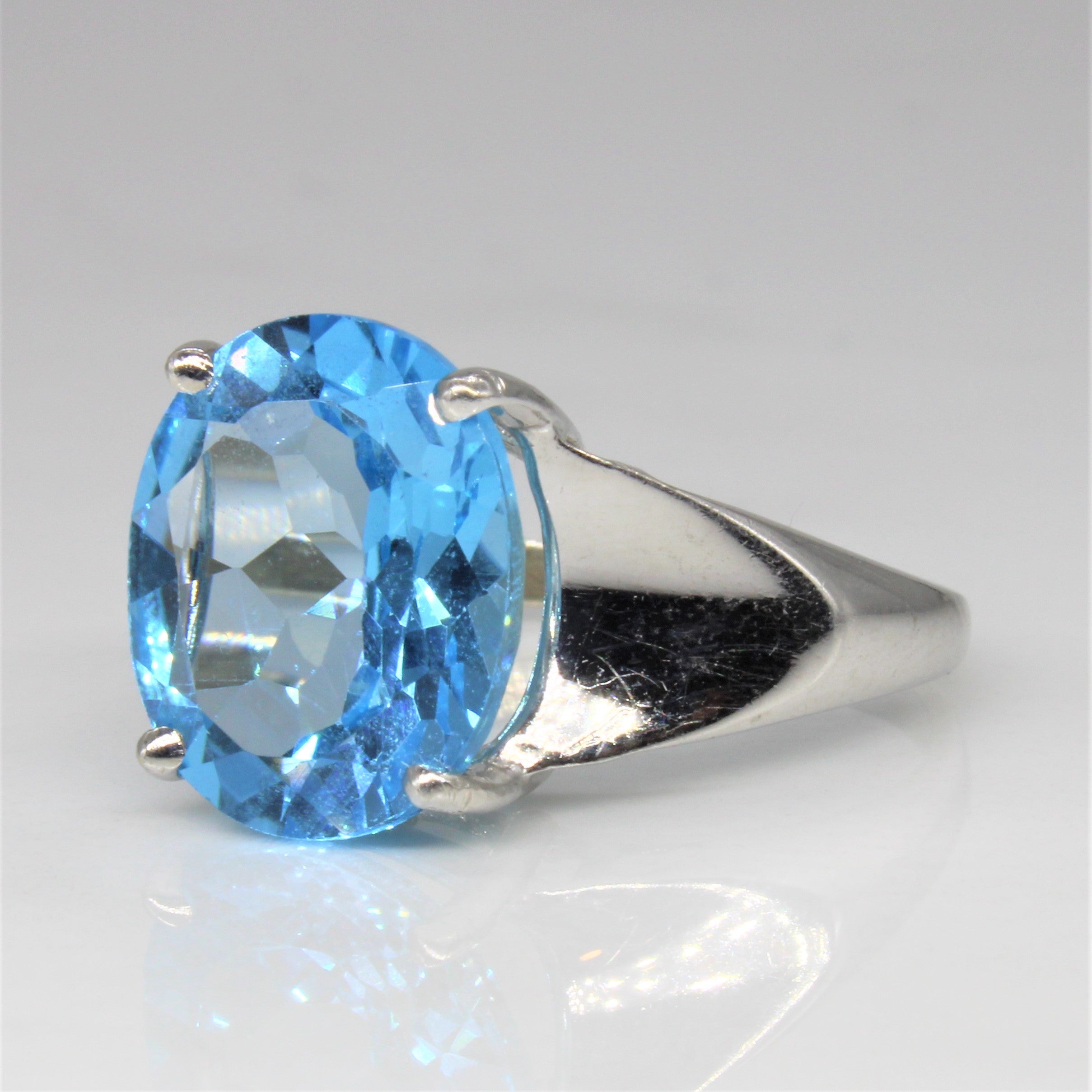 Blue Topaz Cocktail Ring | 7.25ct | SZ 8.25 |