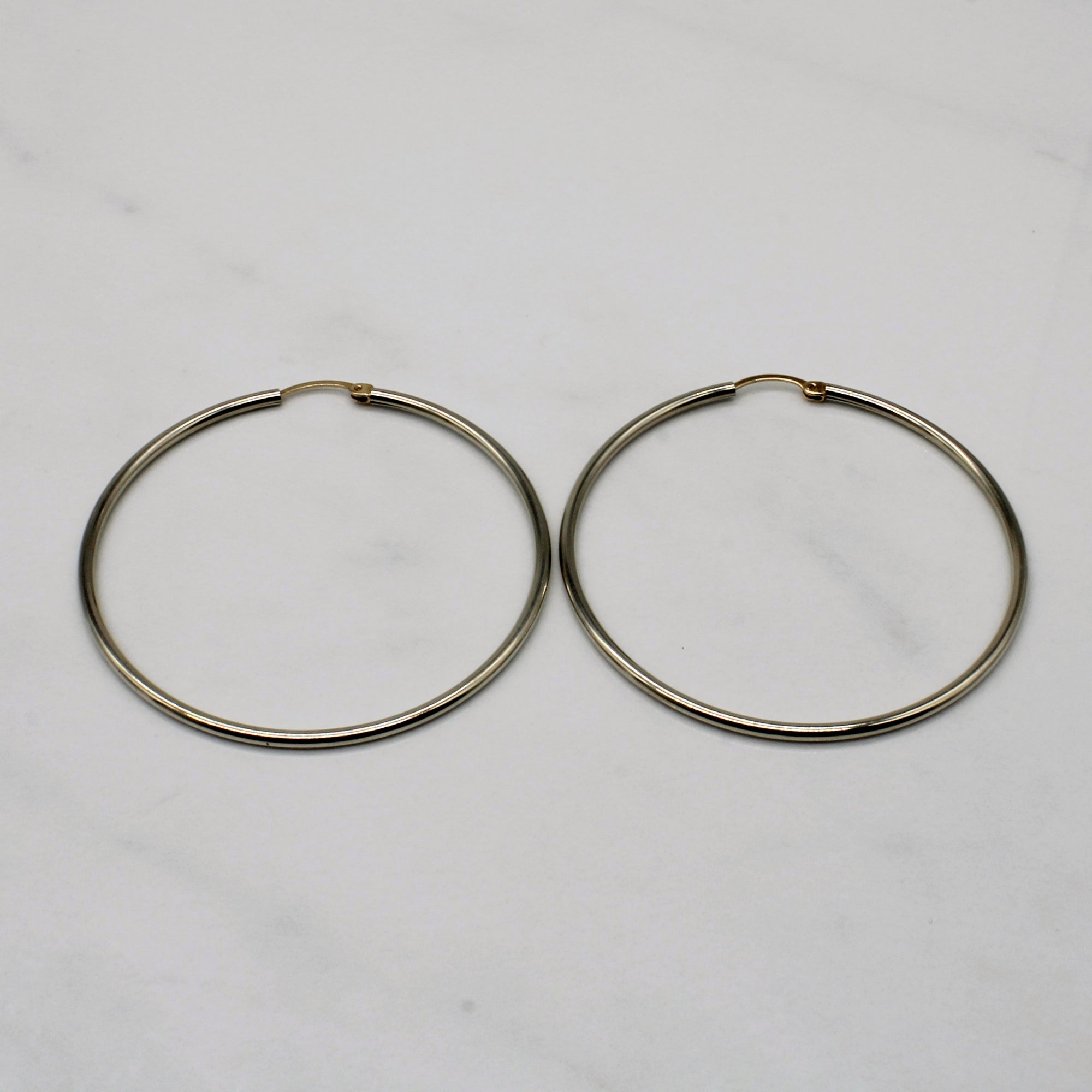 10k White Gold Hoop Earrings