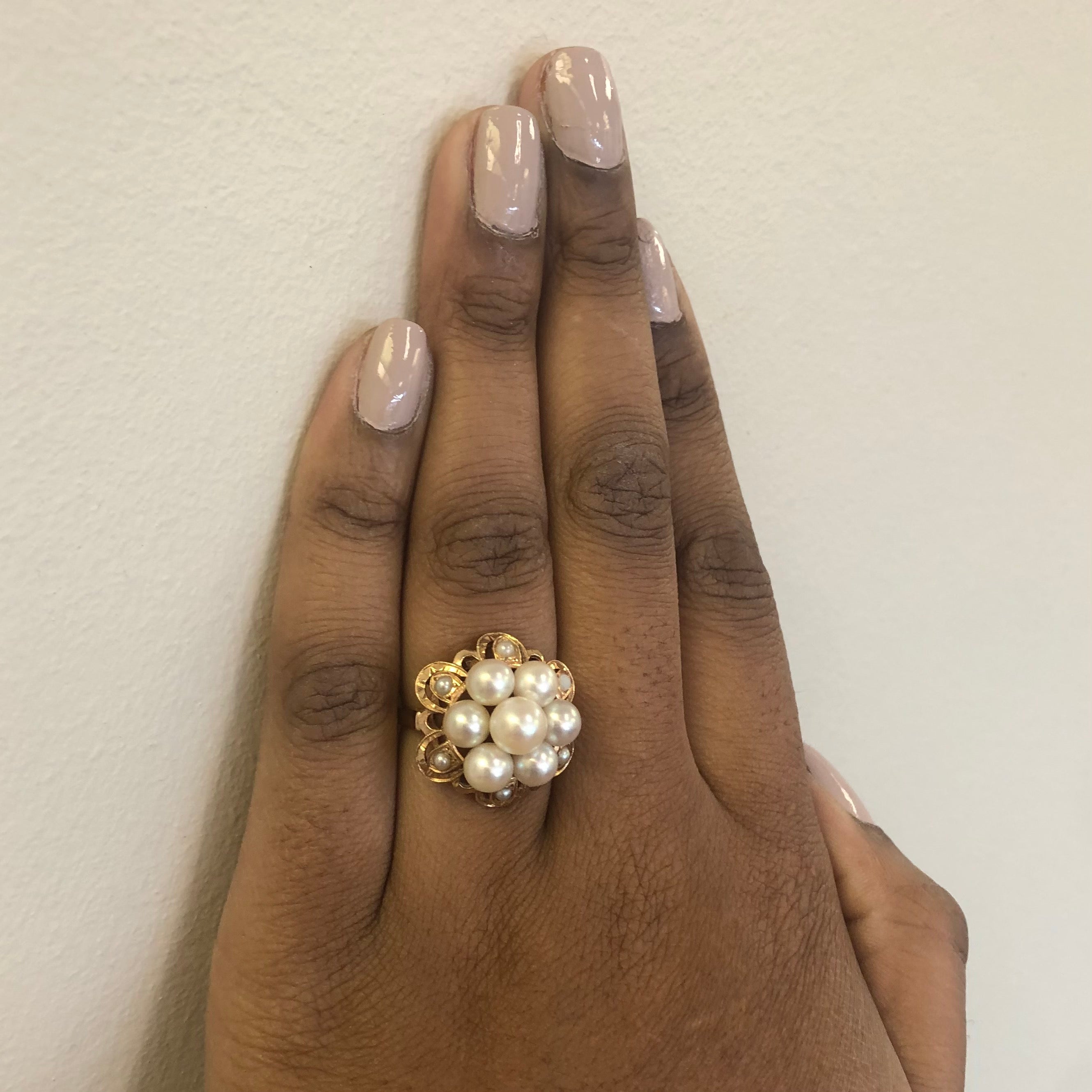Cluster Pearl Cocktail Ring | 11.61ctw | SZ 8 |