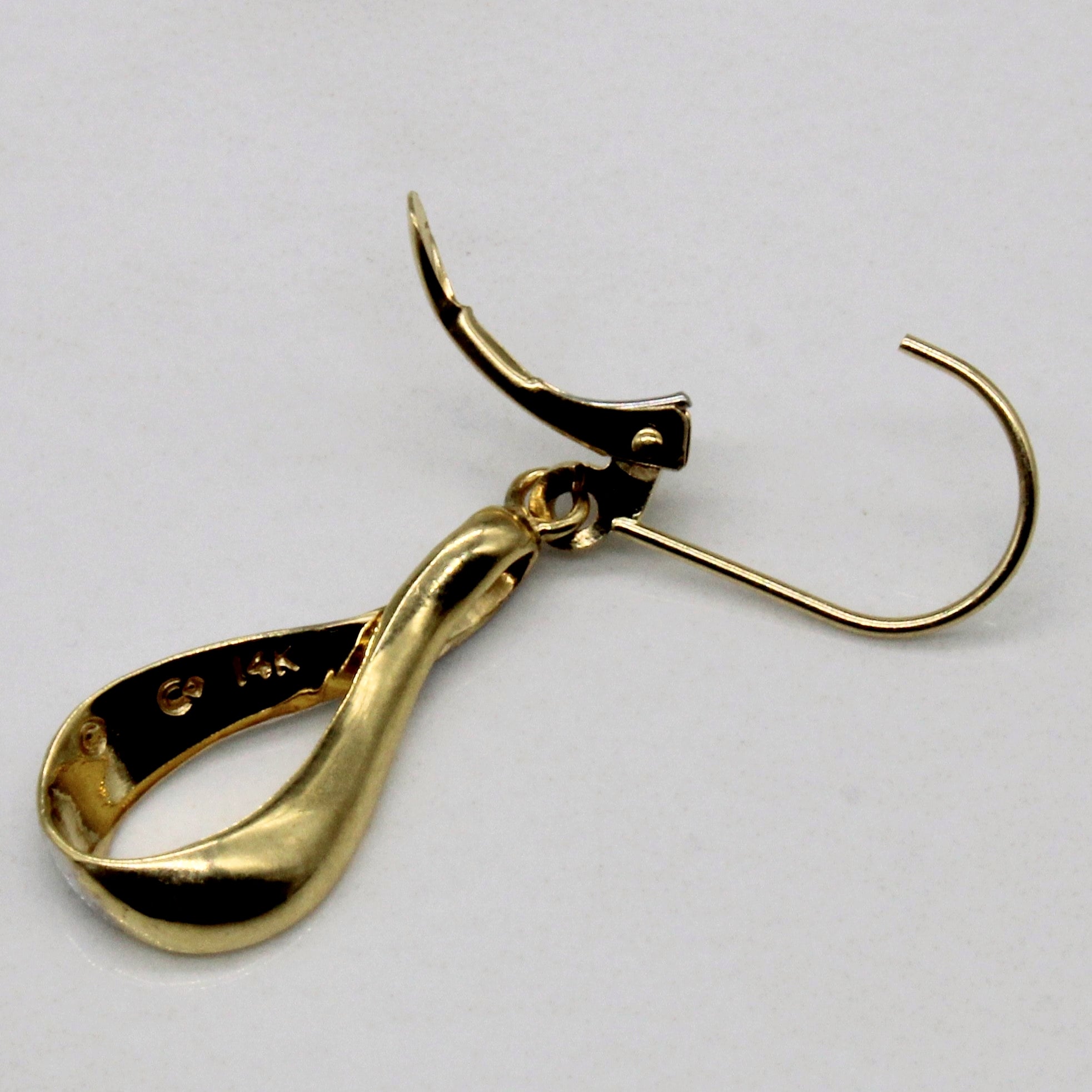 14k Two Tone Gold Drop Earrings