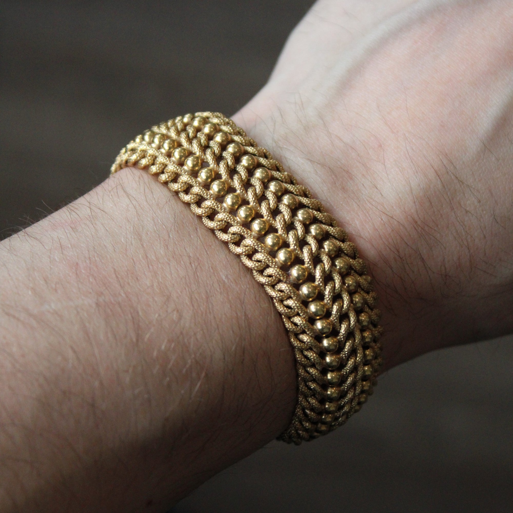18k Yellow Gold Woven Link Bracelet | 7.25