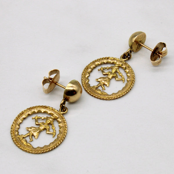 18k Yellow Gold Drop Earrings