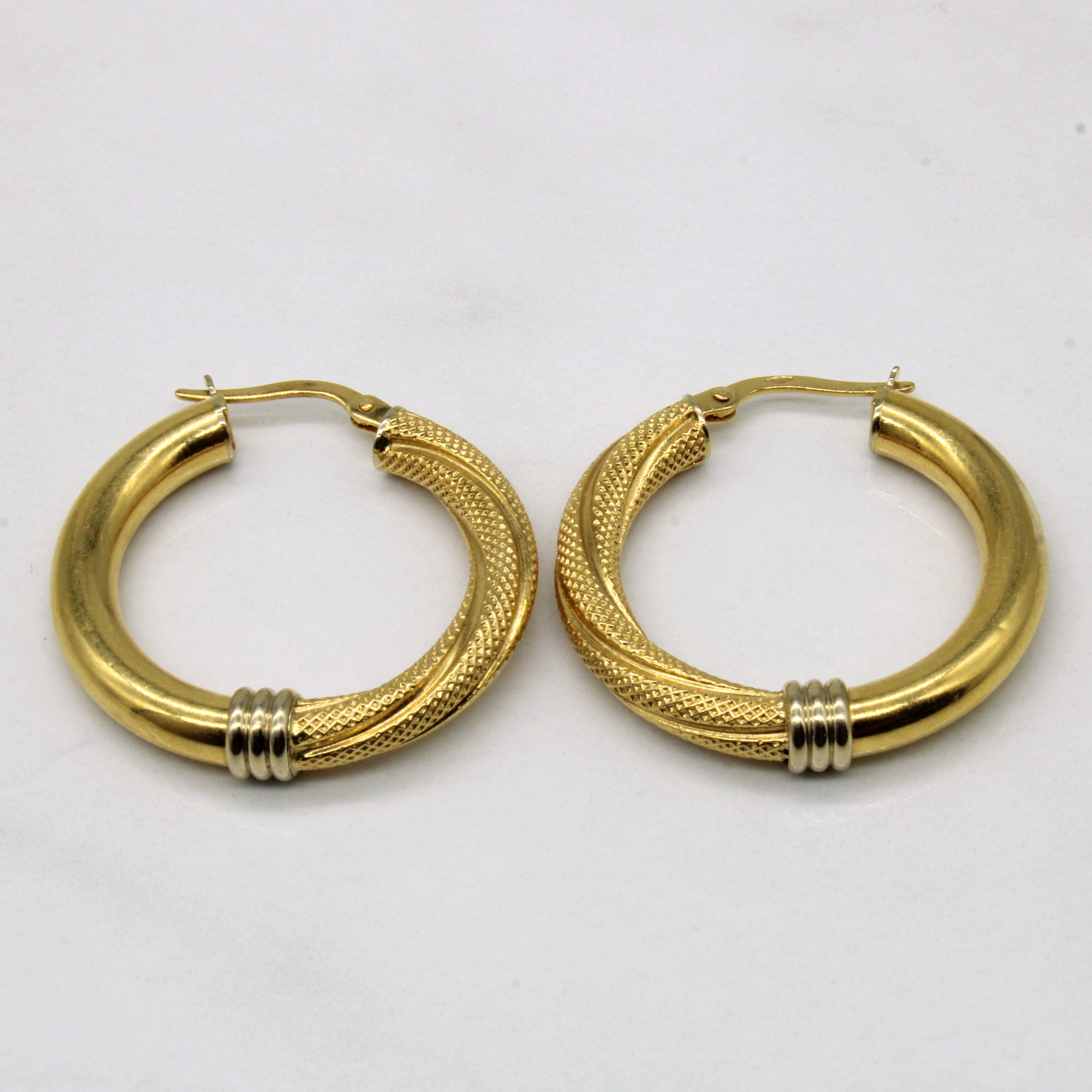 18k Yellow Gold Hoop Earrings