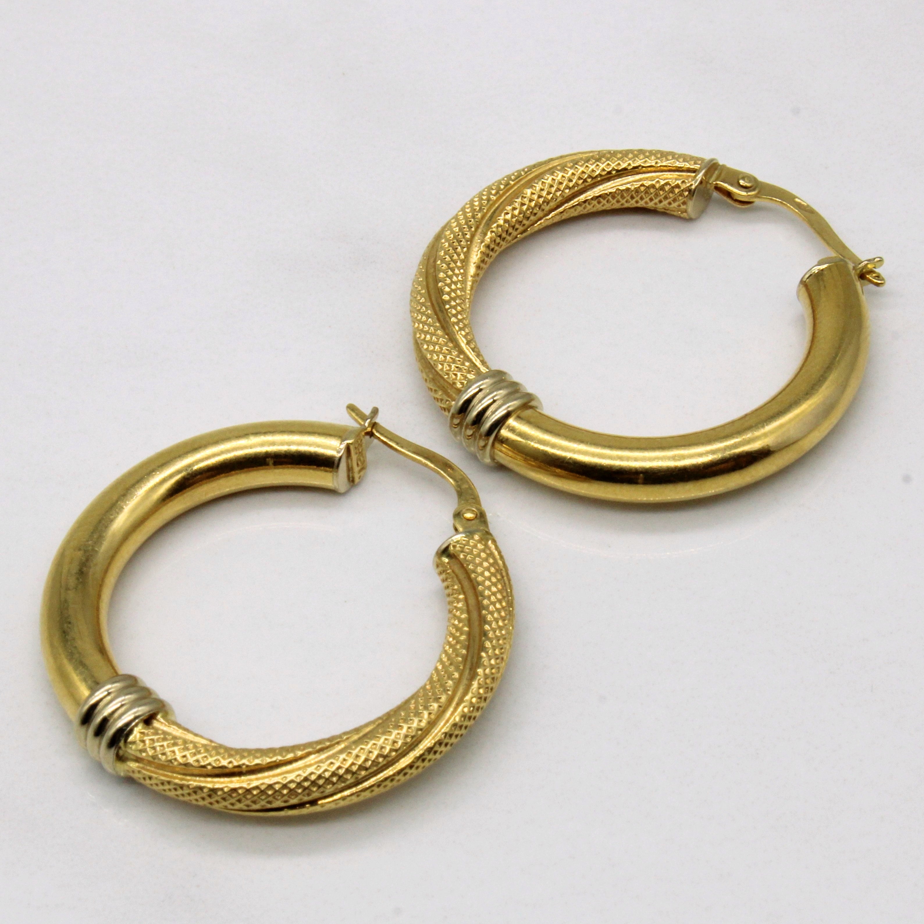 18k Yellow Gold Hoop Earrings