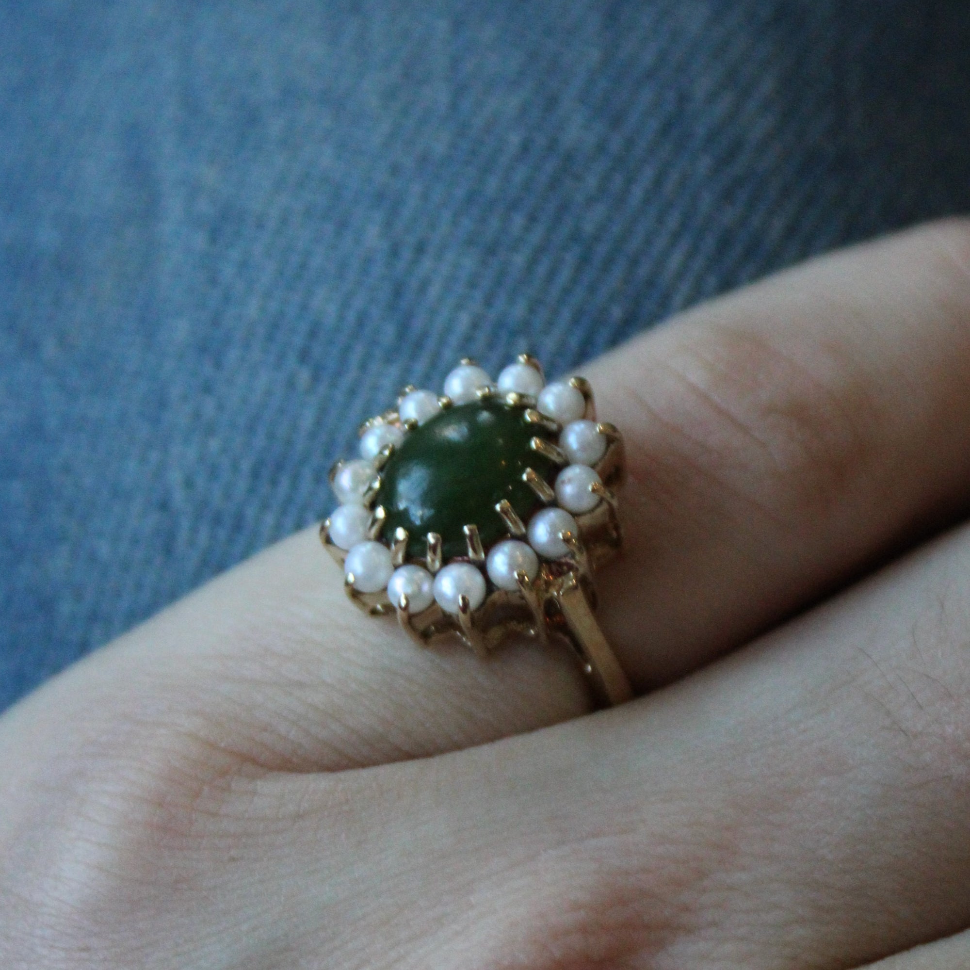 Serpentine & Pearl Cocktail Ring | 1.53ctw | SZ 5.25 |
