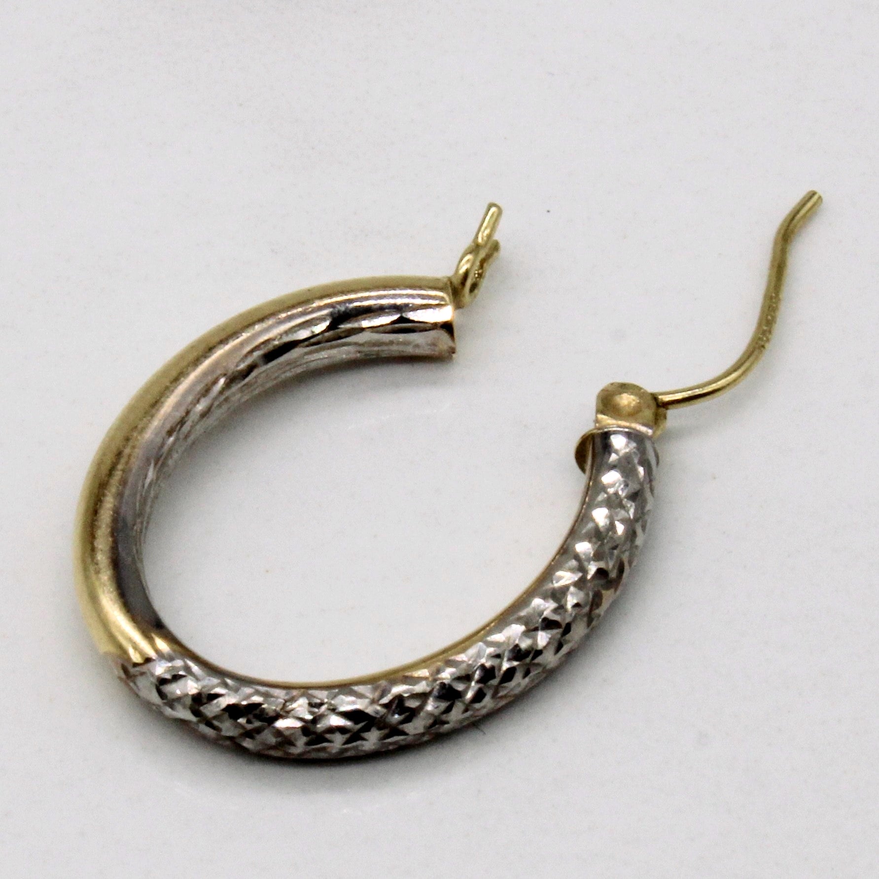 14k Two Tone Gold Hoop Earrings