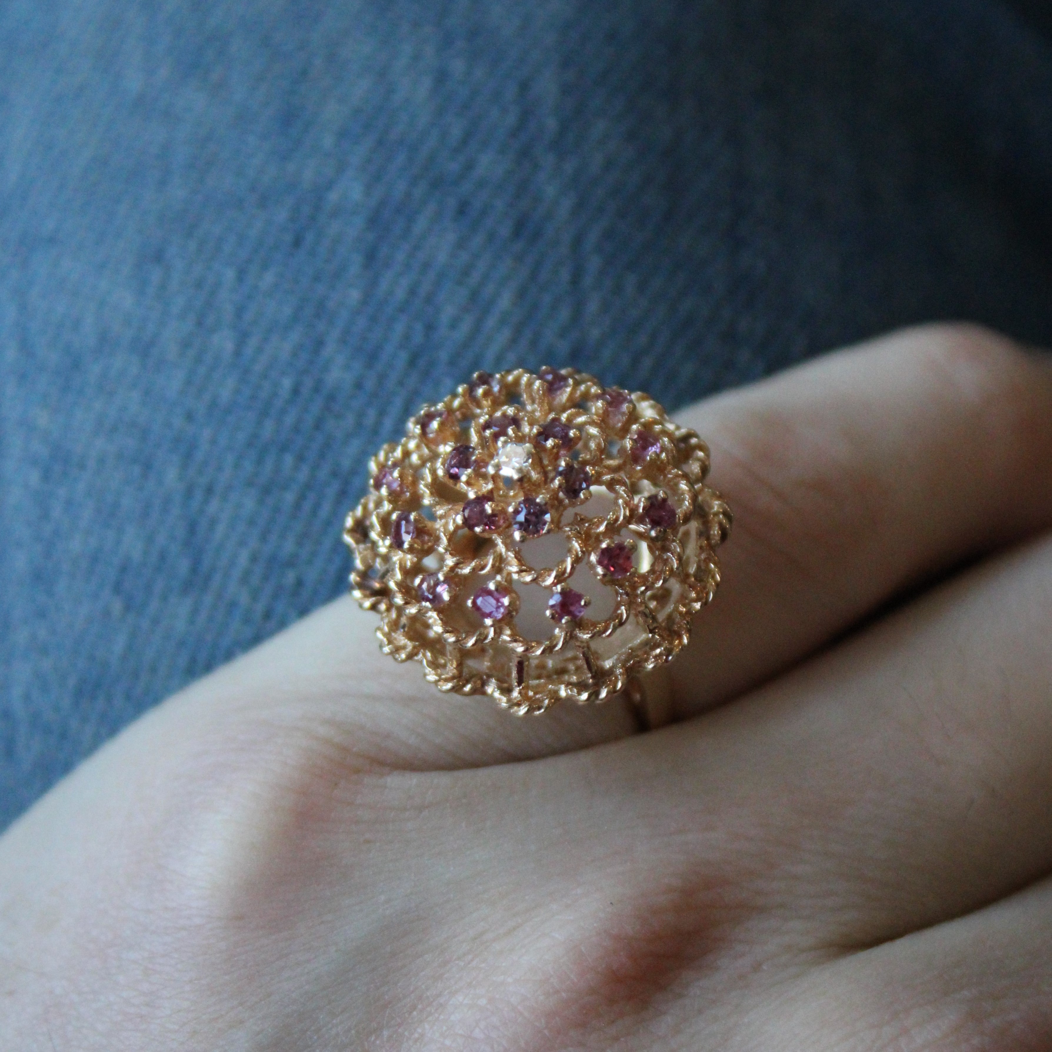 High Set Ruby & Diamond Ring | 0.59ctw, 0.03ct | SZ 5.75 |