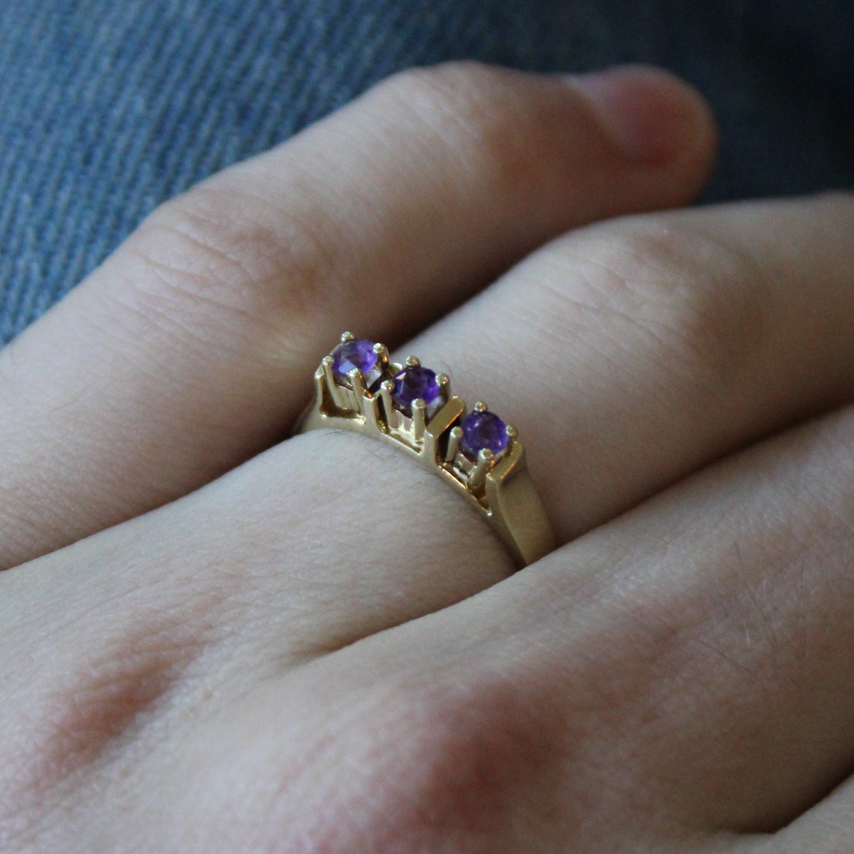 Three Stone Amethyst Ring | 0.15ctw | SZ 7.25 |