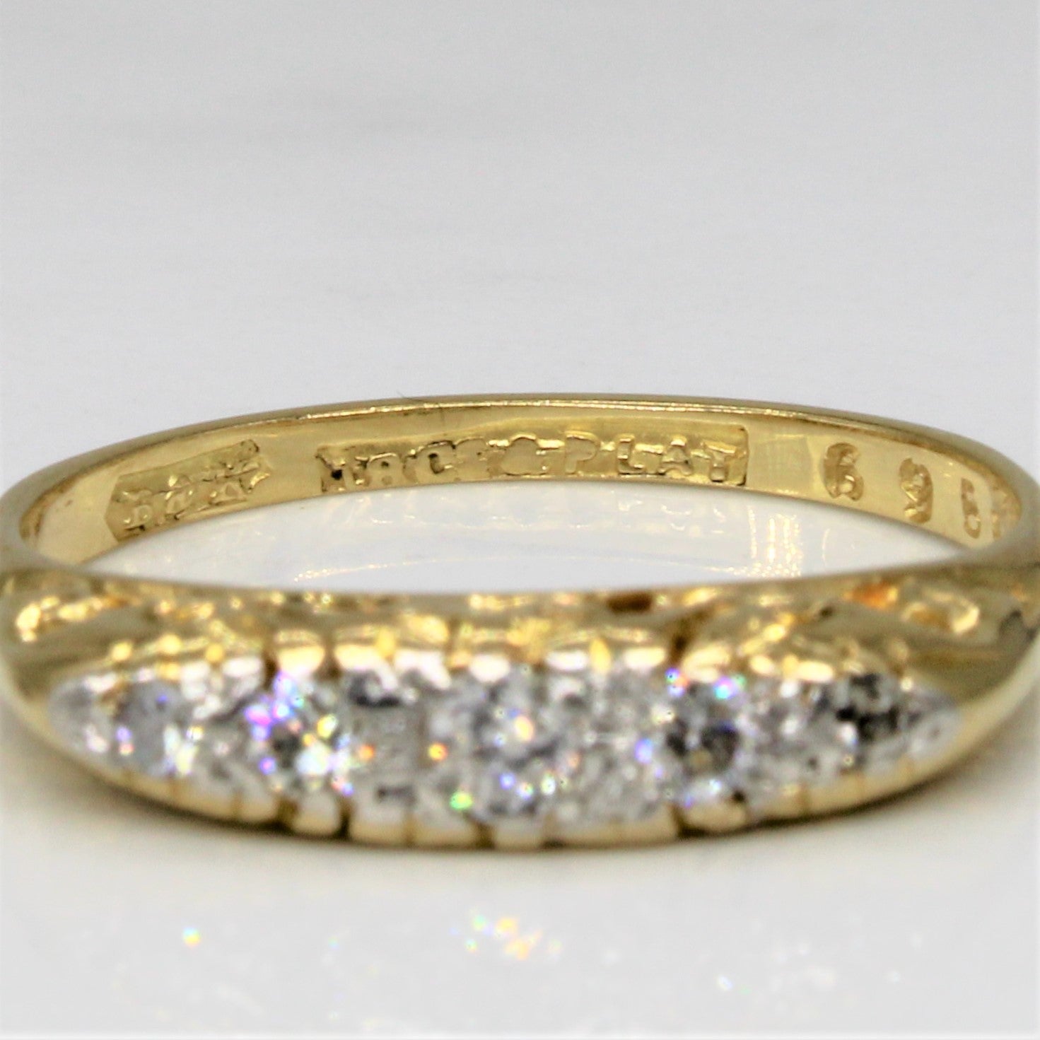 Edwardian Diamond Bar Ring | 0.16ctw | SZ 7 |