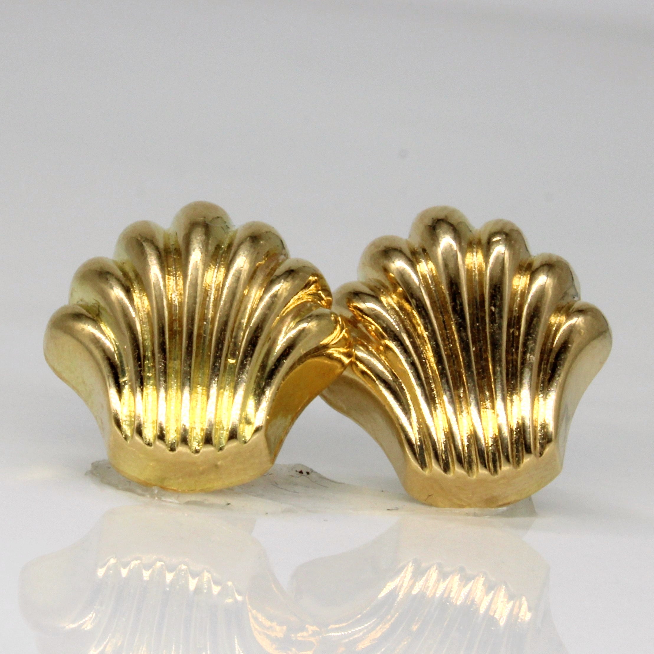 18k Yellow Gold Shell Earrings