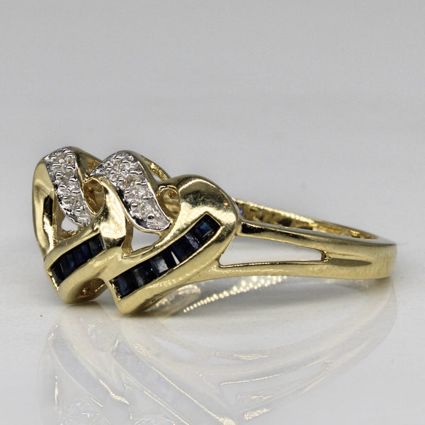 Sapphire & Diamond Heart Ring | 0.18ctw, 0.03ctw | SZ 7 |