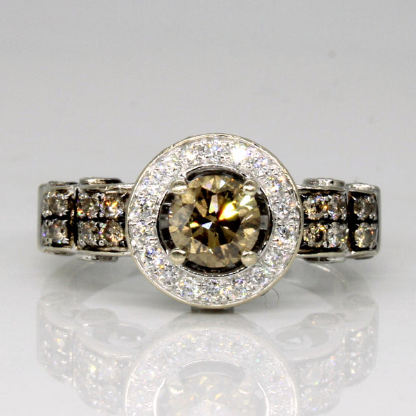 Cognac & Champagne Diamond Engagement Ring | 1.25ctw | SZ 5.5 |