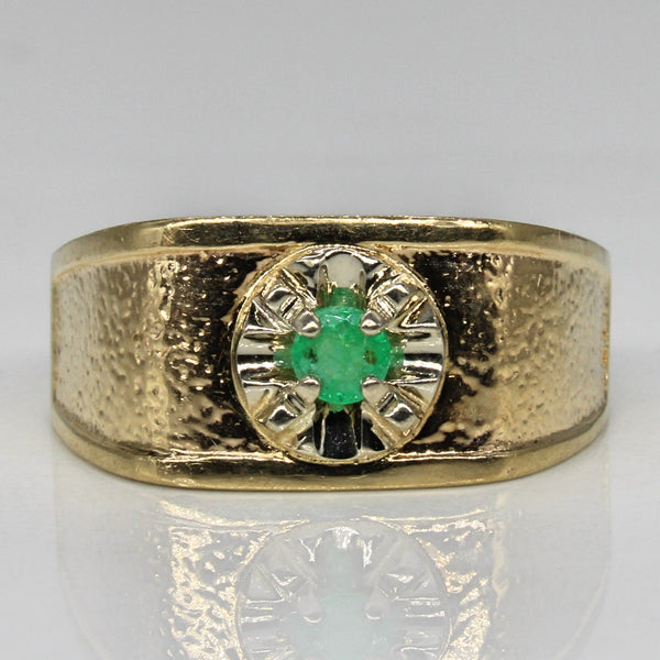 Sunken Set Emerald Ring | 0.09ct | SZ 11 |