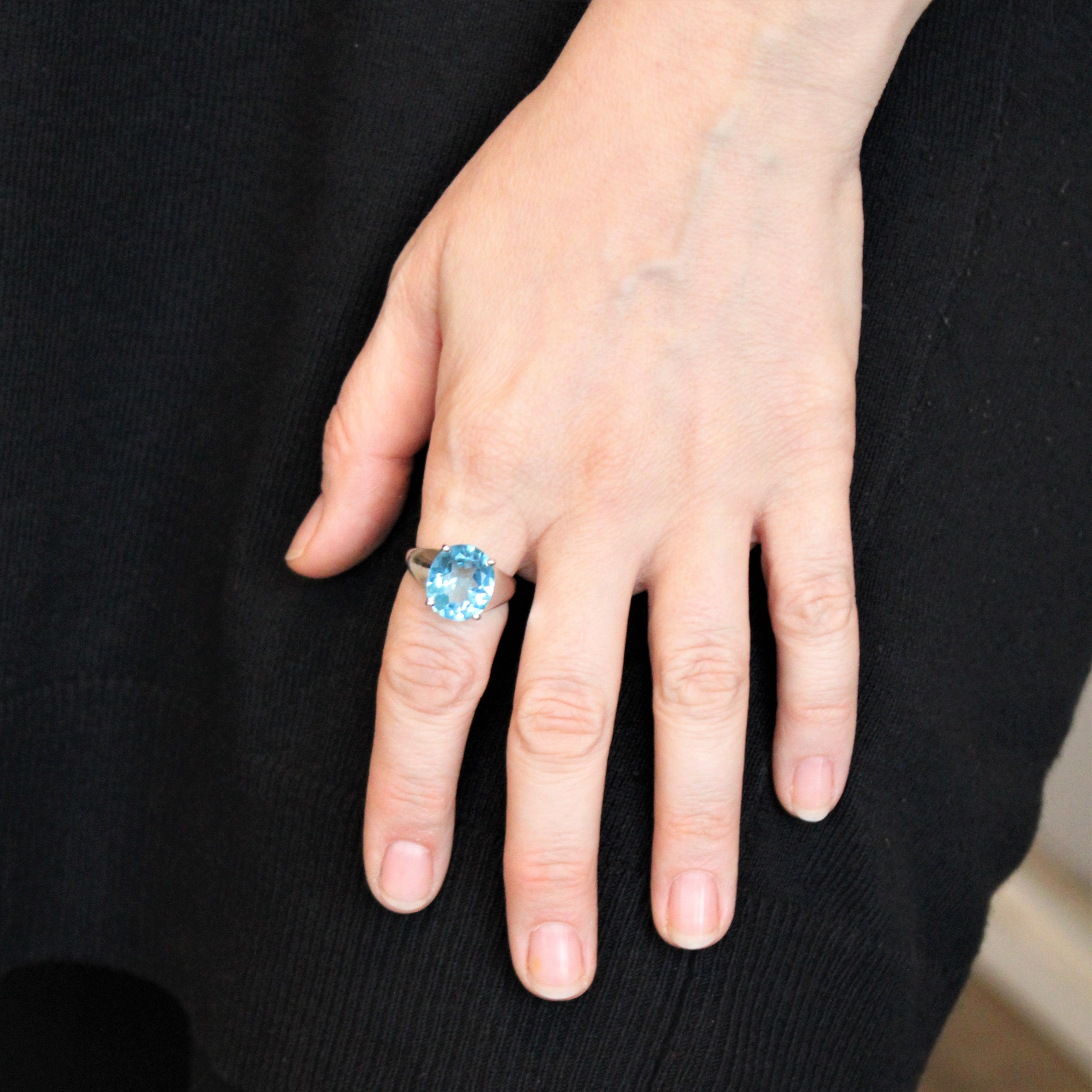 Blue Topaz Cocktail Ring | 7.25ct | SZ 8.25 |